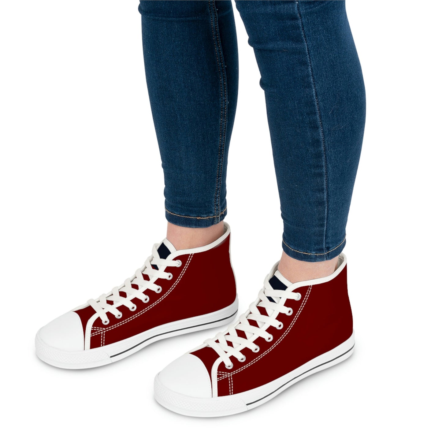 Women's Burgundy High Top Sneakers