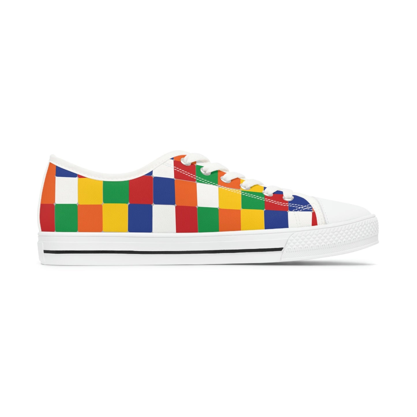 Women's Colorful Checkered Low Top Sneakers
