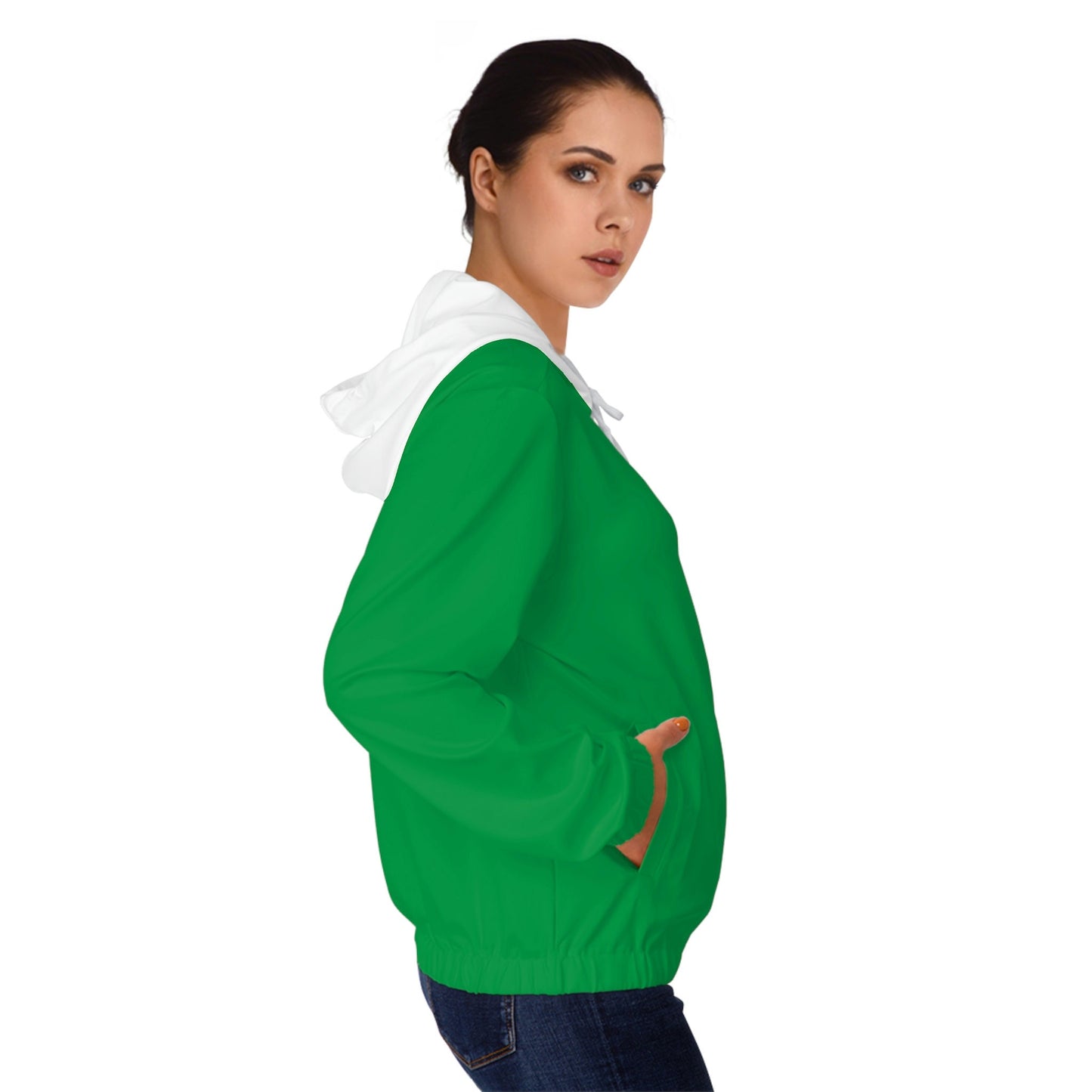 Womens Full-Zip Green Hoodie