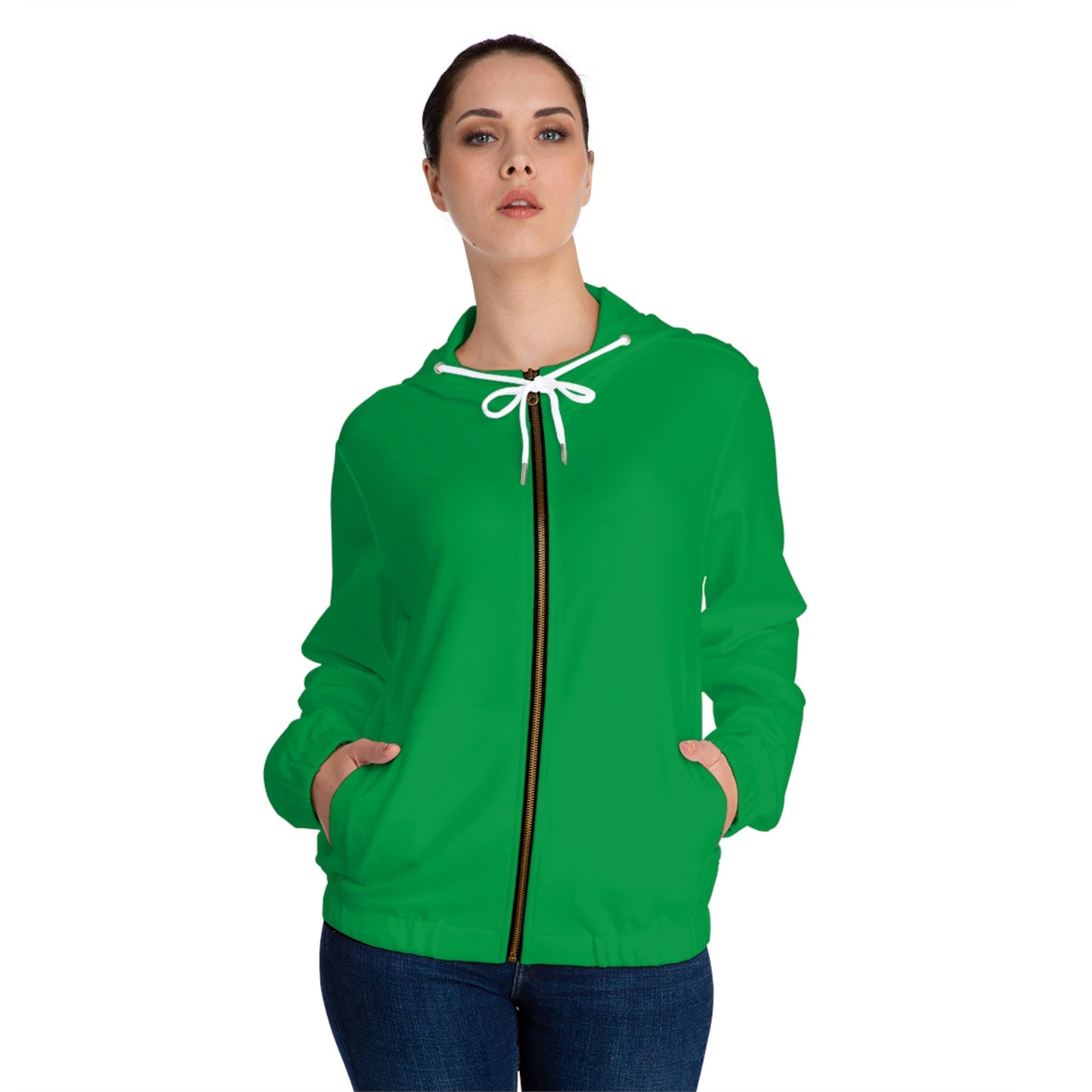 Womens Full-Zip Green Hoodie