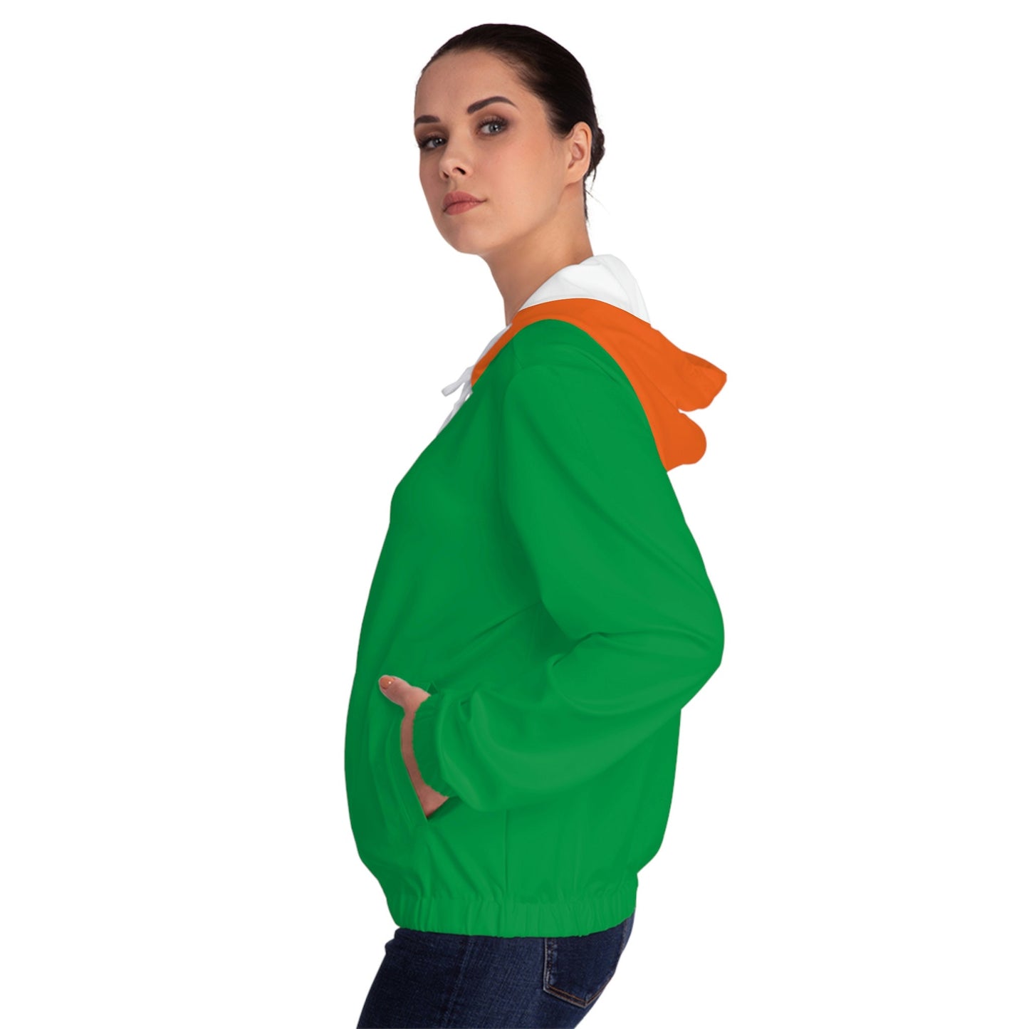 Womens Full-Zip Green Hoodie