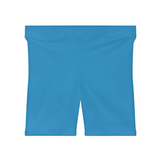 Womens Blue Biker Shorts