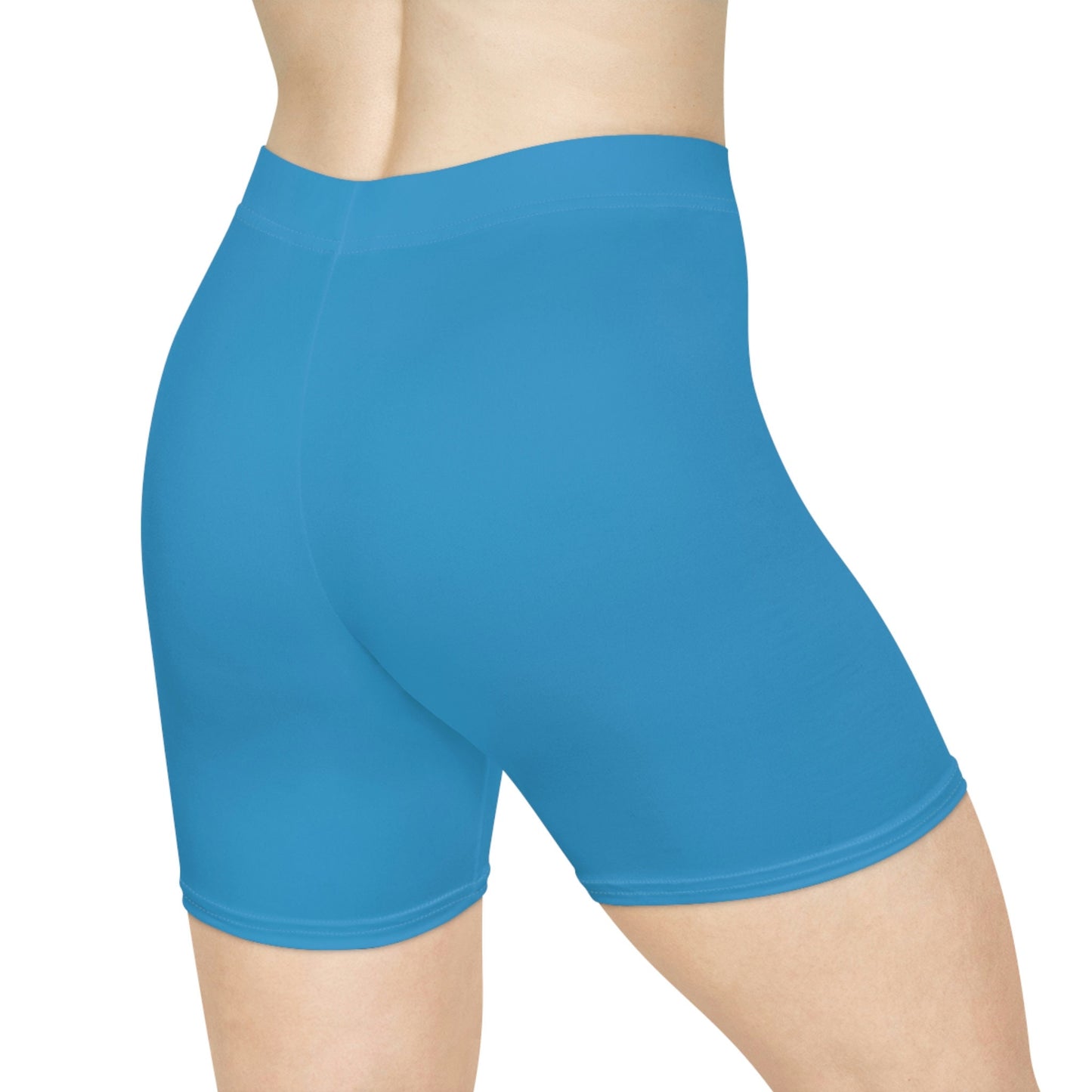 Womens Blue Biker Shorts