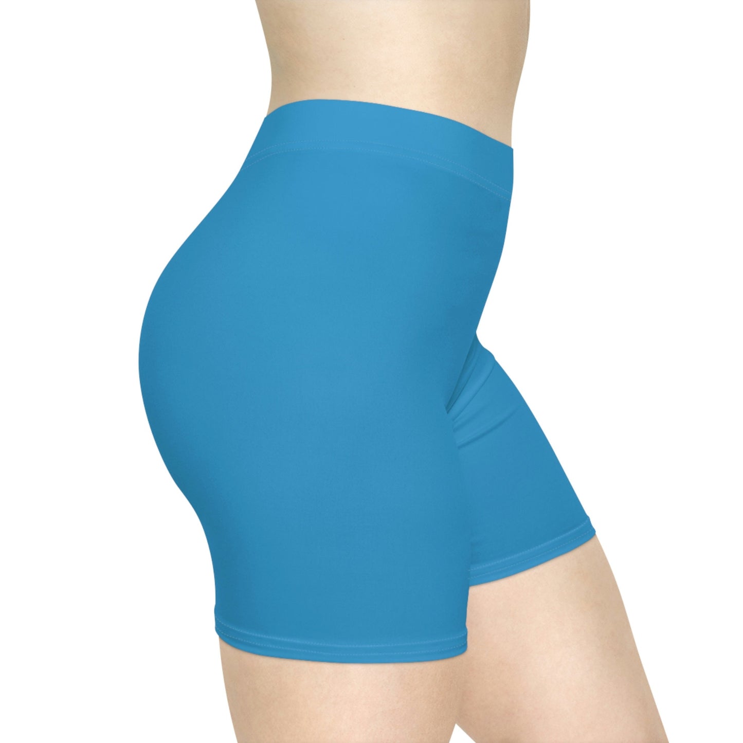 Womens Blue Biker Shorts