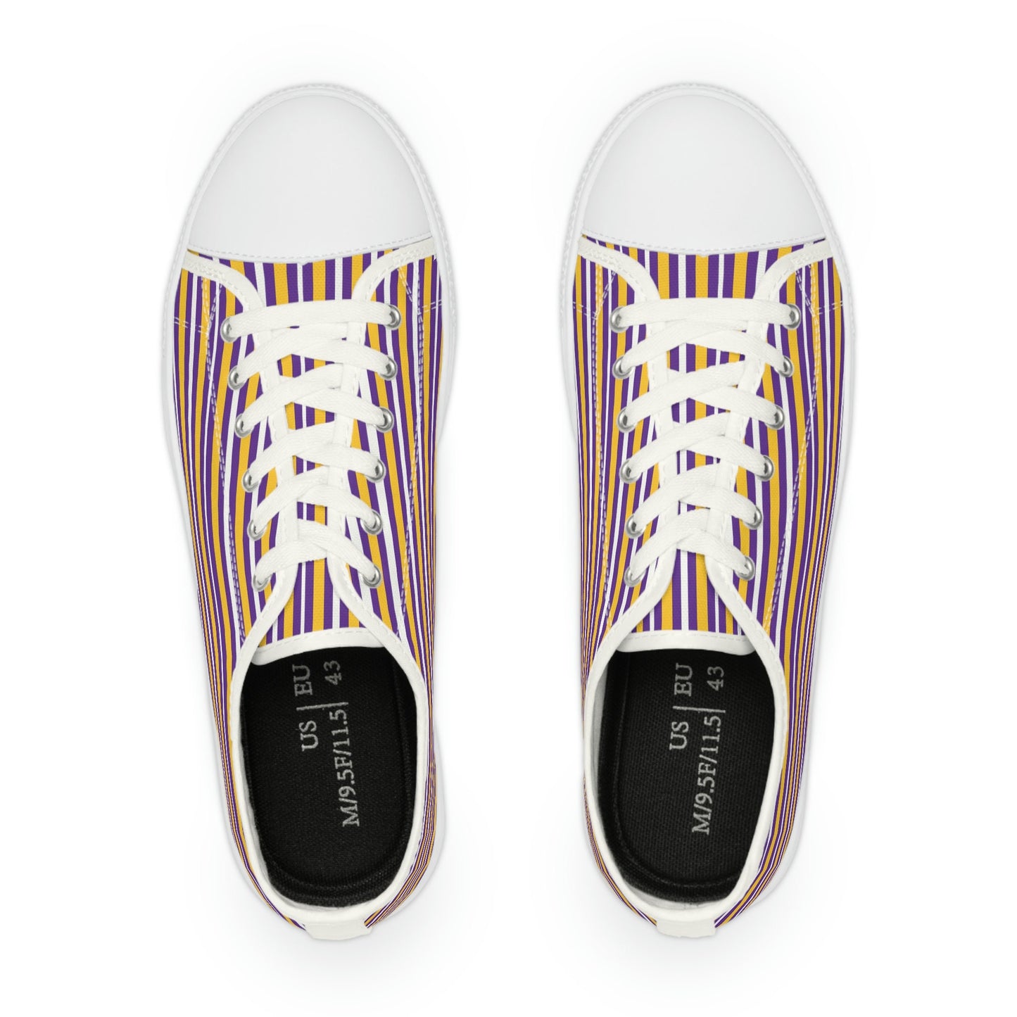 Purple and Gold Men's Low Top Sneakers