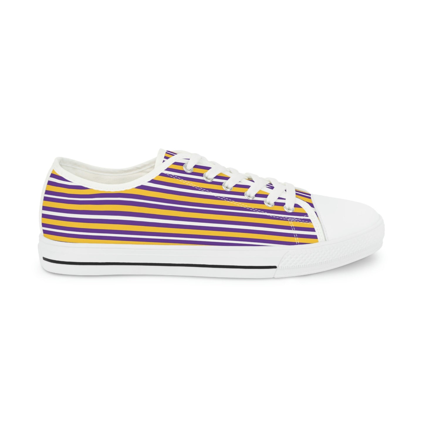 Purple and Gold Men's Low Top Sneakers