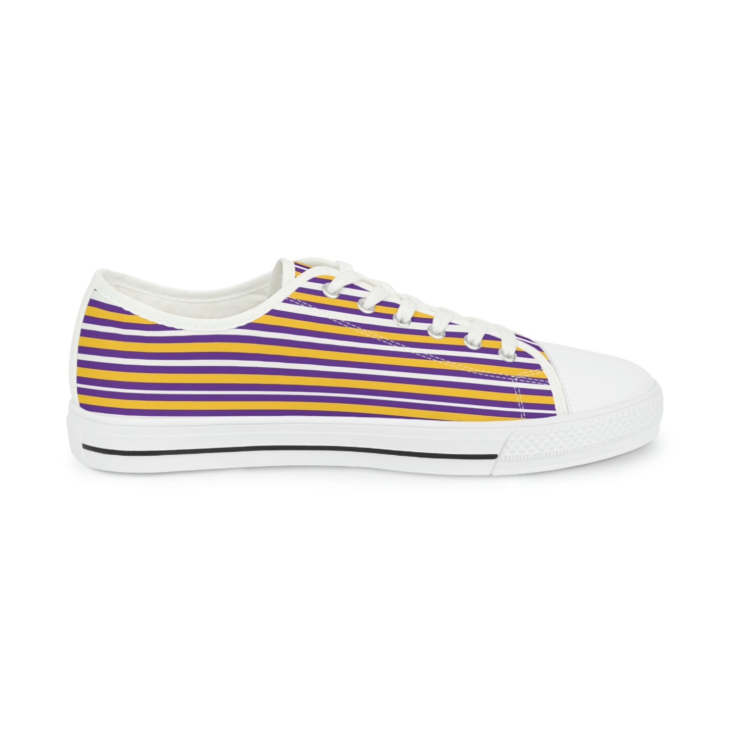 Purple and Gold Men's Low Top Sneakers