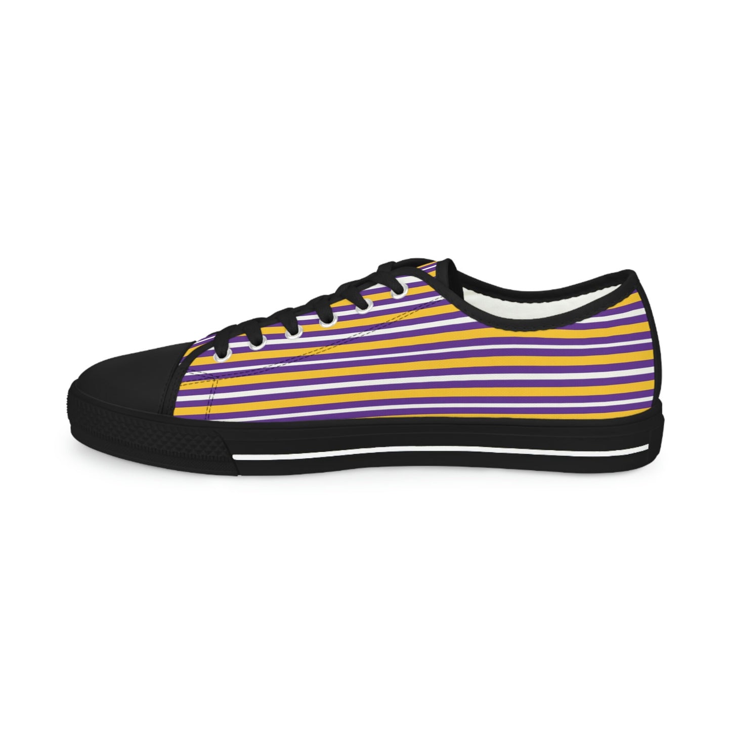 Purple and Gold Men's Low Top Sneakers