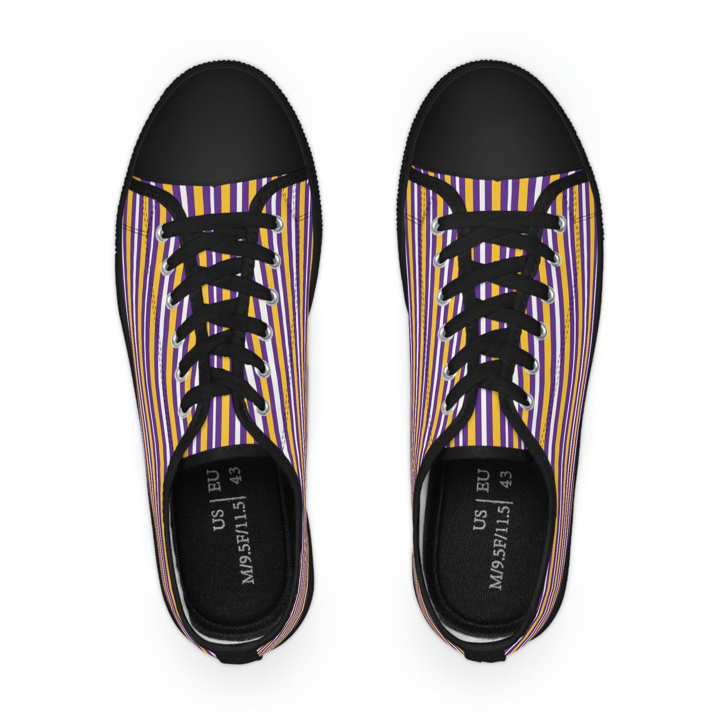 Purple and Gold Men's Low Top Sneakers