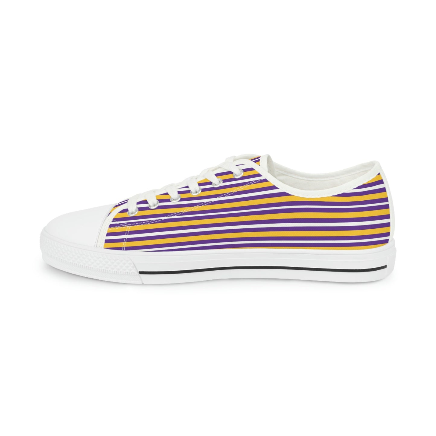 Purple and Gold Men's Low Top Sneakers