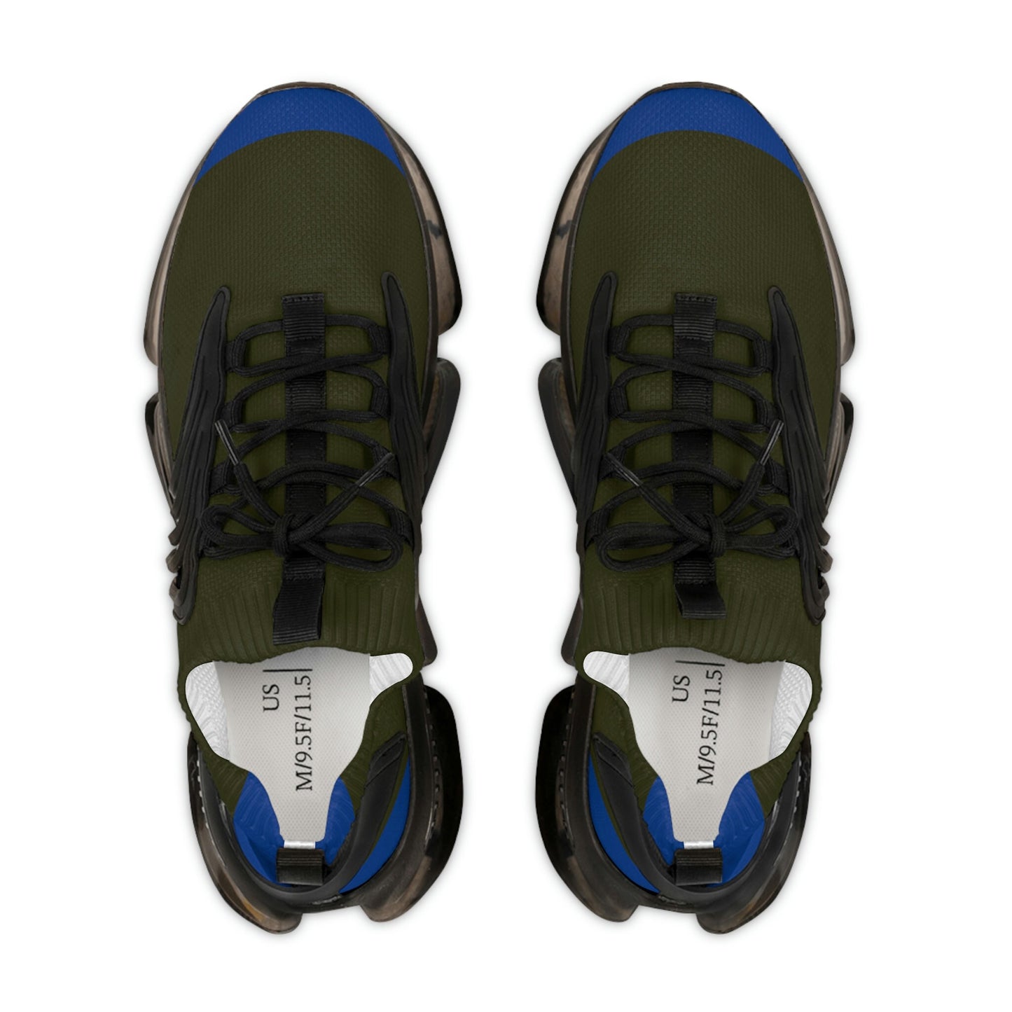 Men's Mesh Blue and Green Sneakers