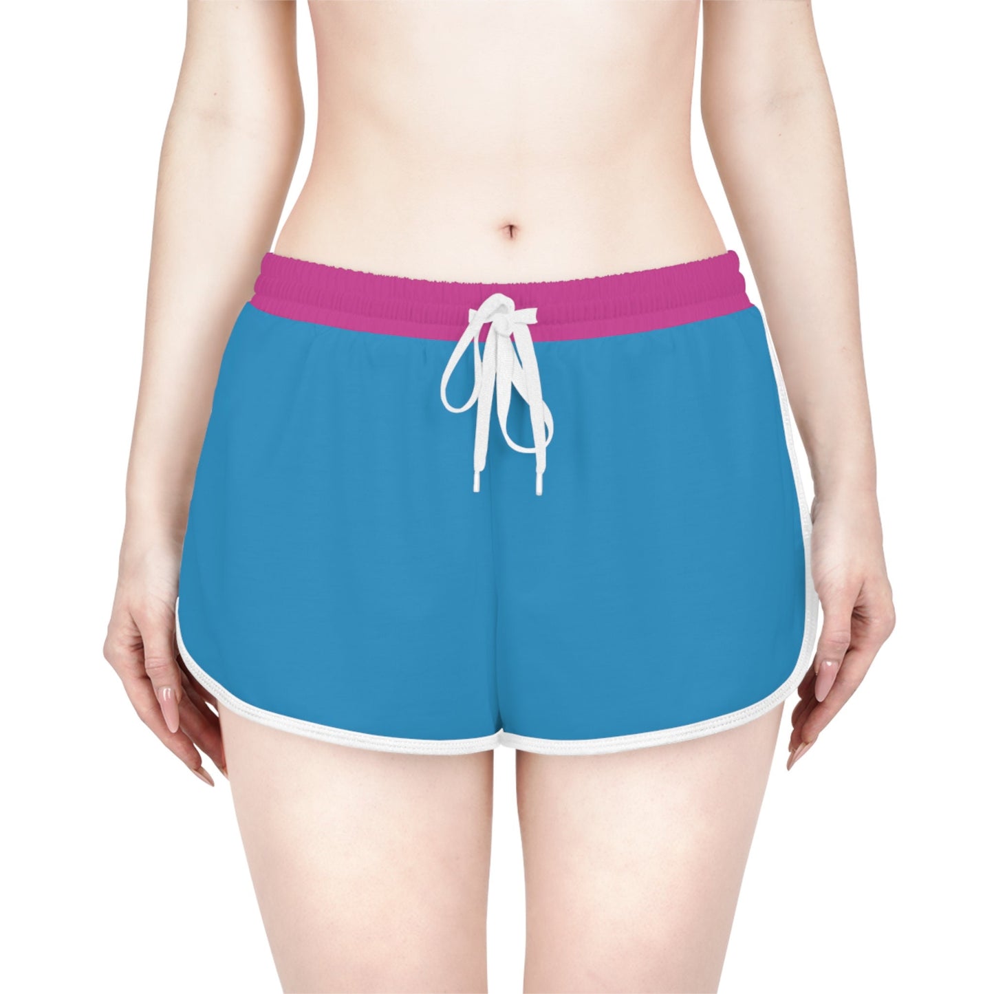 Women's Blue Shorts Relaxed Fit No pockets