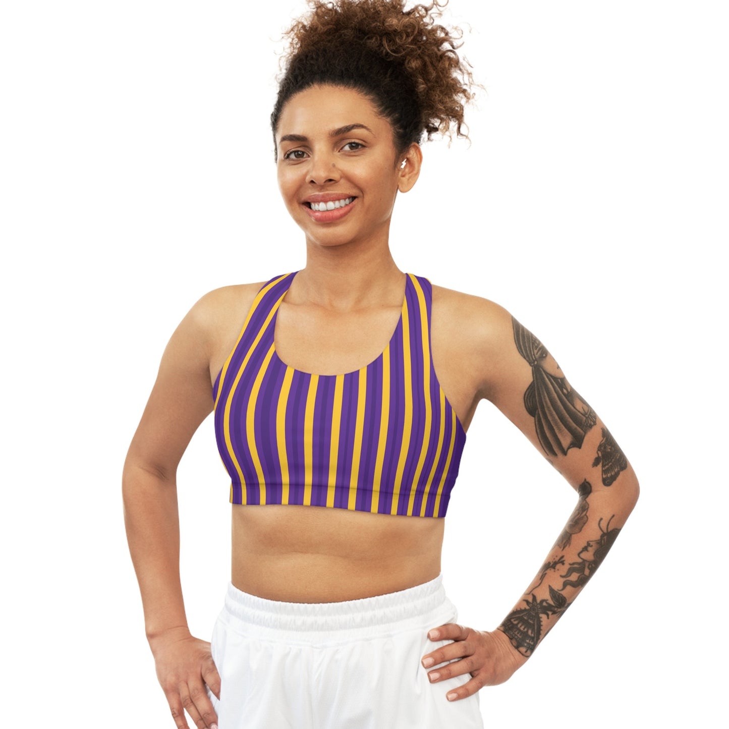 Purple And Gold Sports Bras