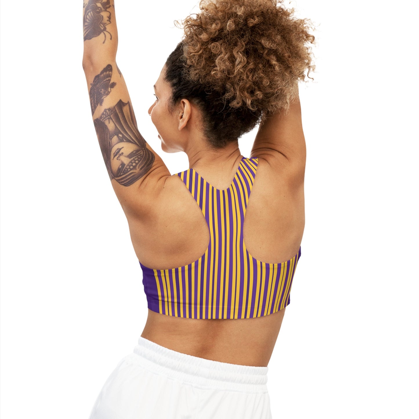 Purple And Gold Sports Bras