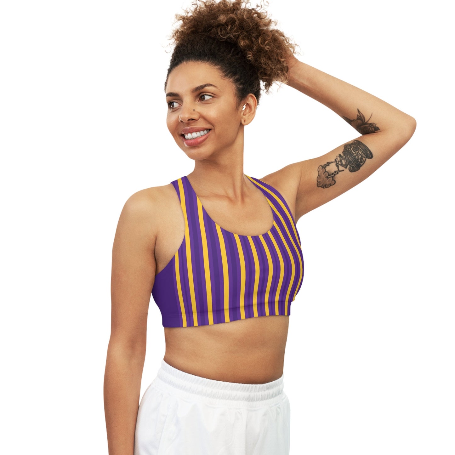 Purple And Gold Sports Bras