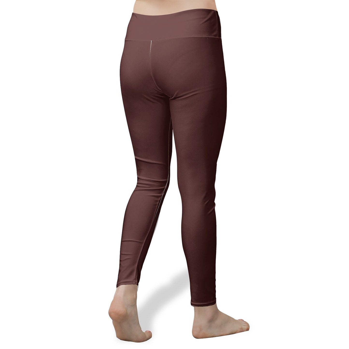 Women's High Waist Burgundy Yoga Leggings
