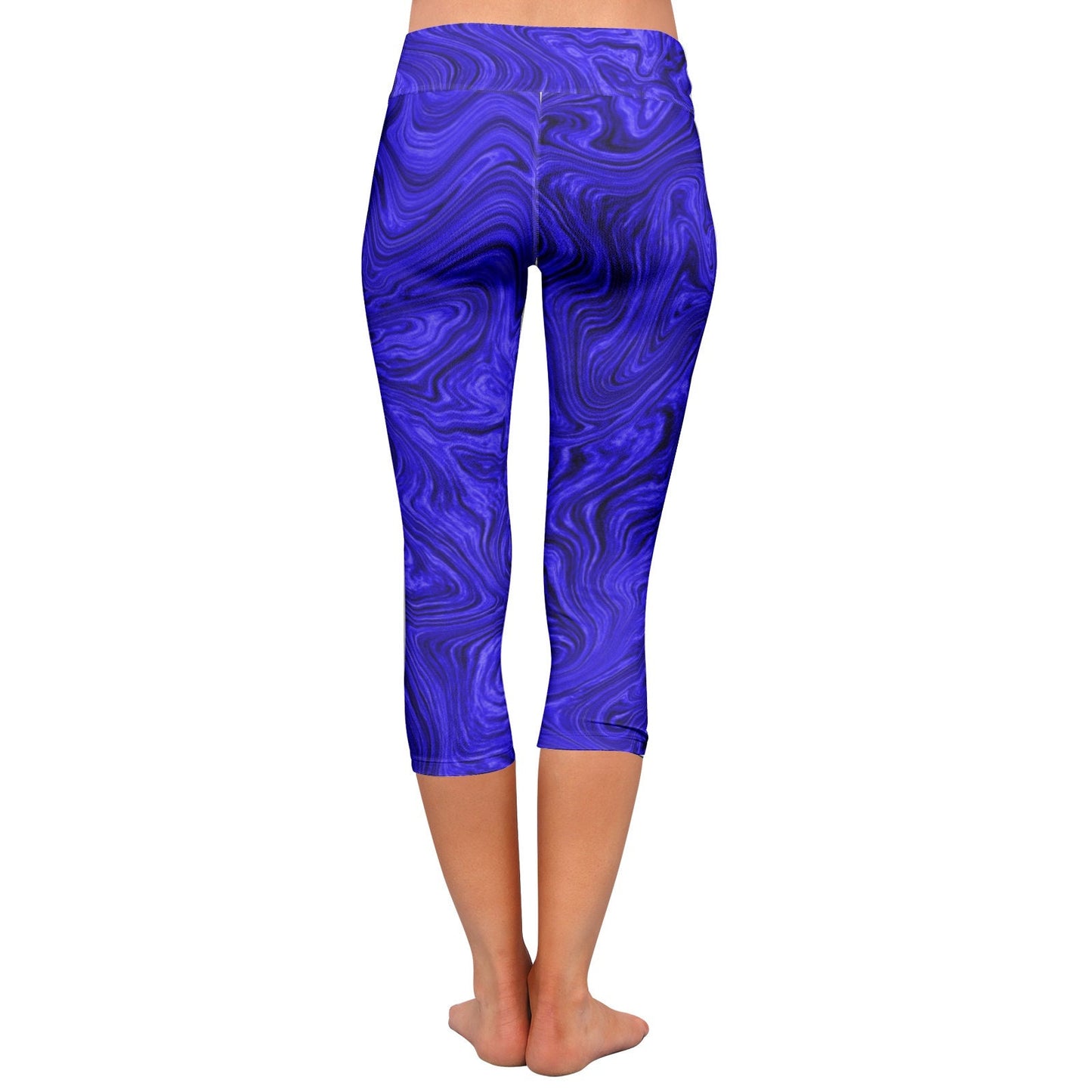Women 's Blue Yoga Capri Leggings