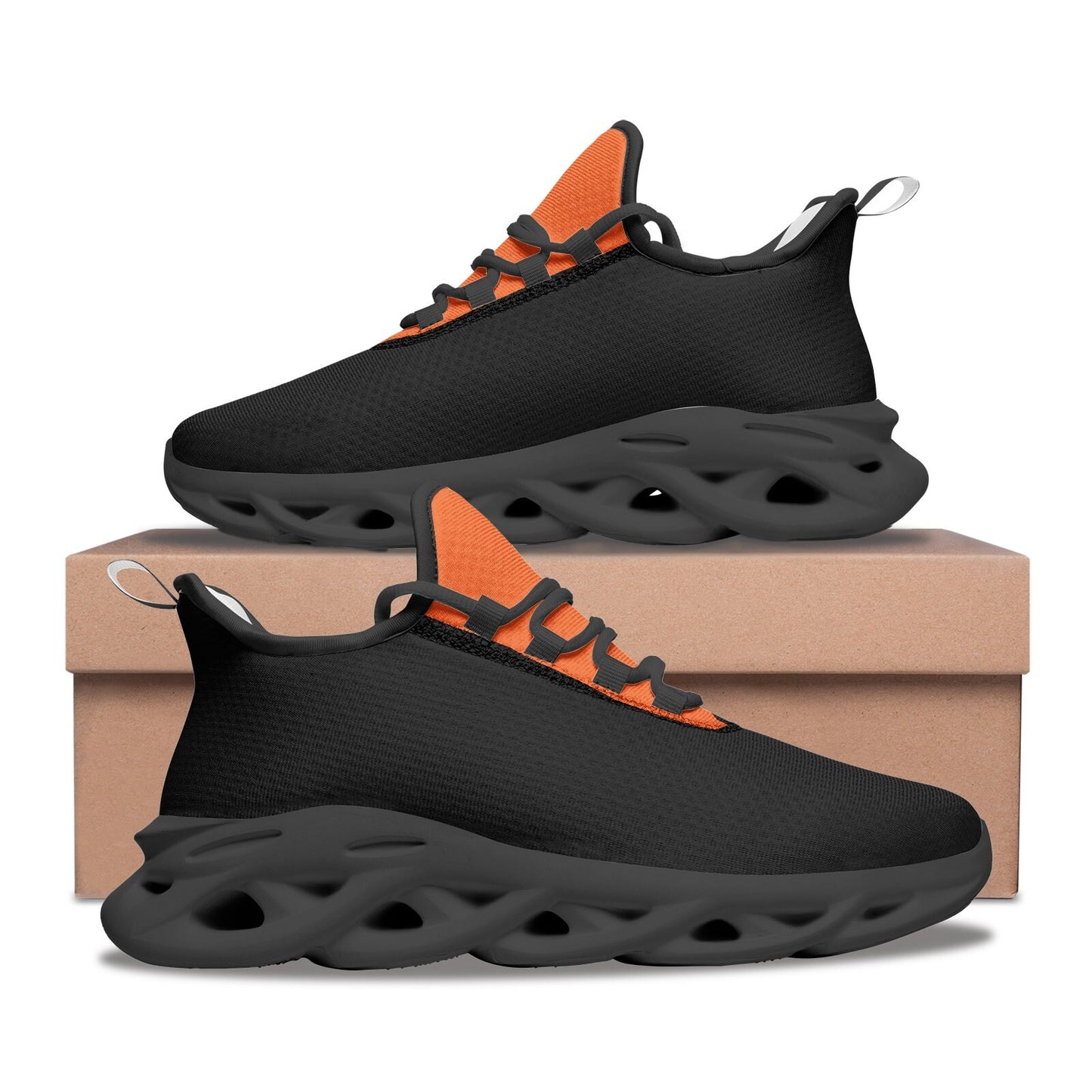 Unisex Bounce Mesh Orange and Black Sneakers