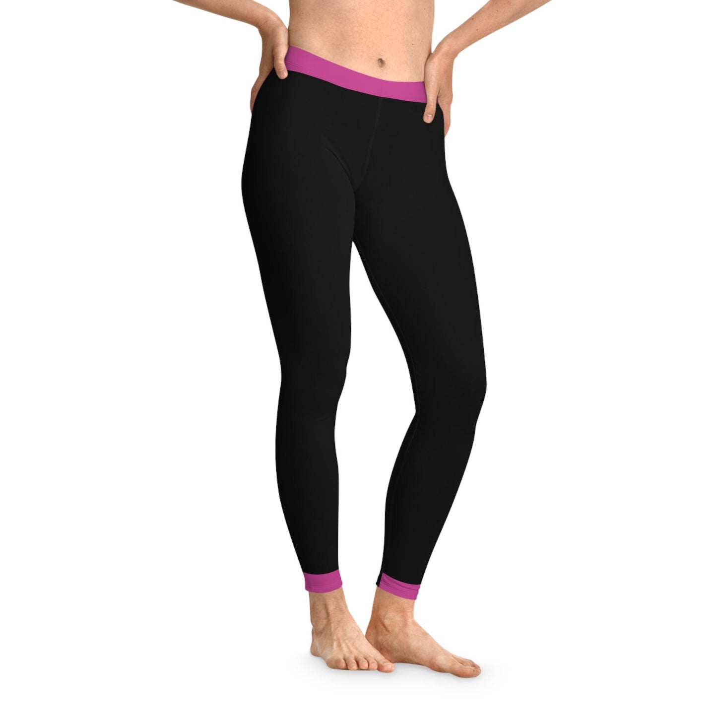 Black and Pink Stretchy Leggings