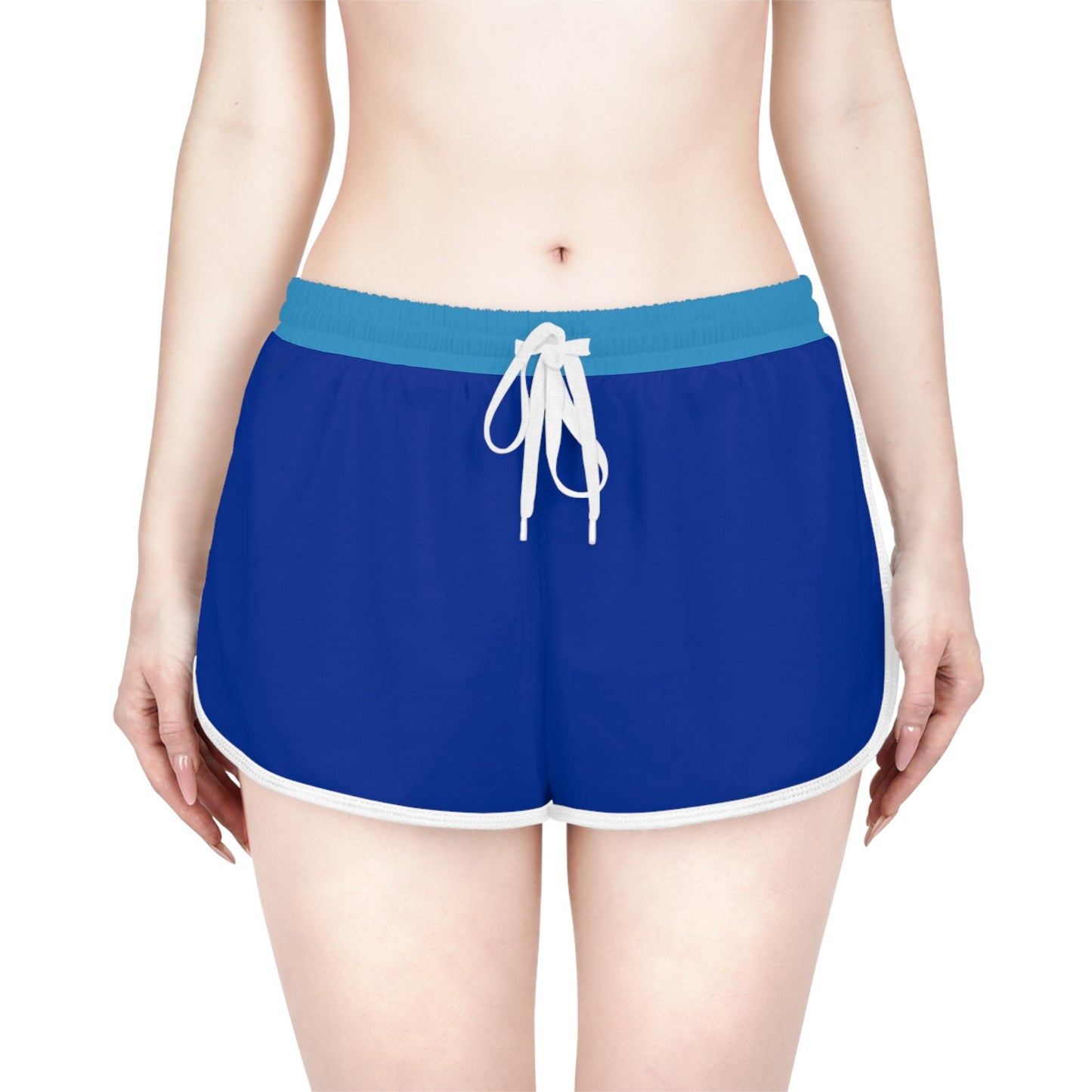 Women's Blue Shorts Relaxed Fit No pockets