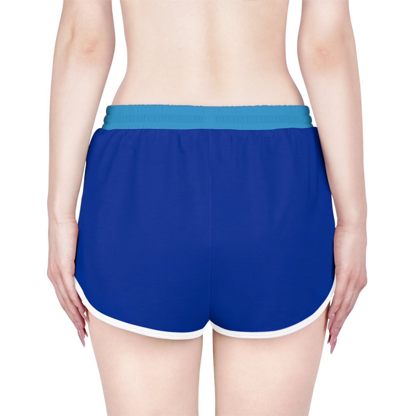Women's Blue Shorts Relaxed Fit No pockets