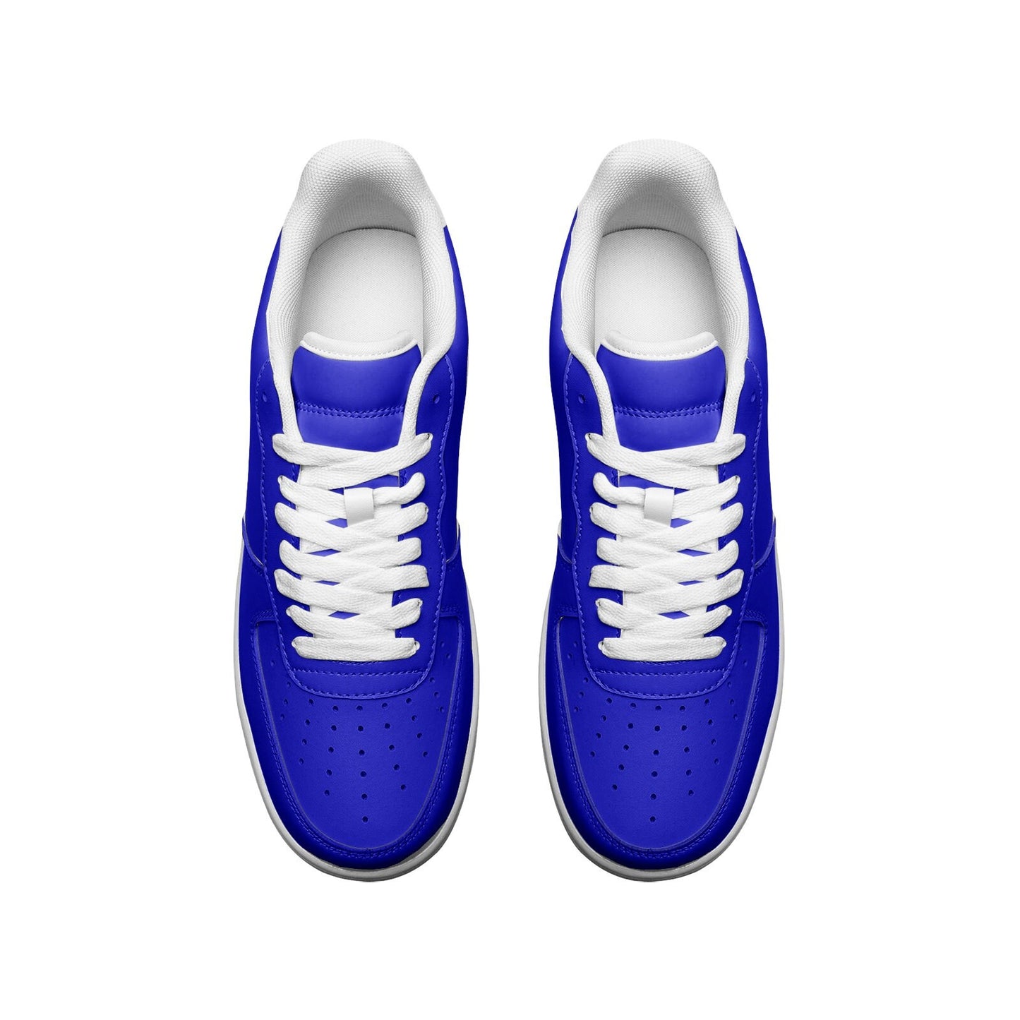 Unisex Low Top Blue Leather Sneakers