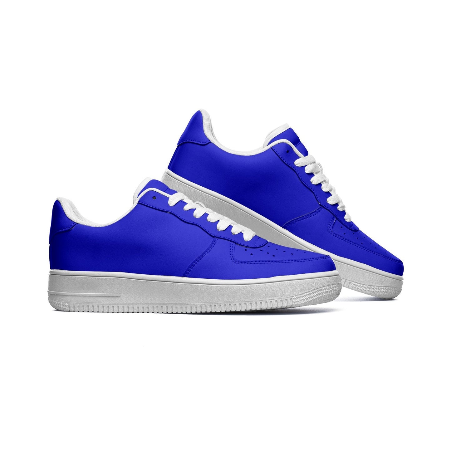 Unisex Low Top Blue Leather Sneakers