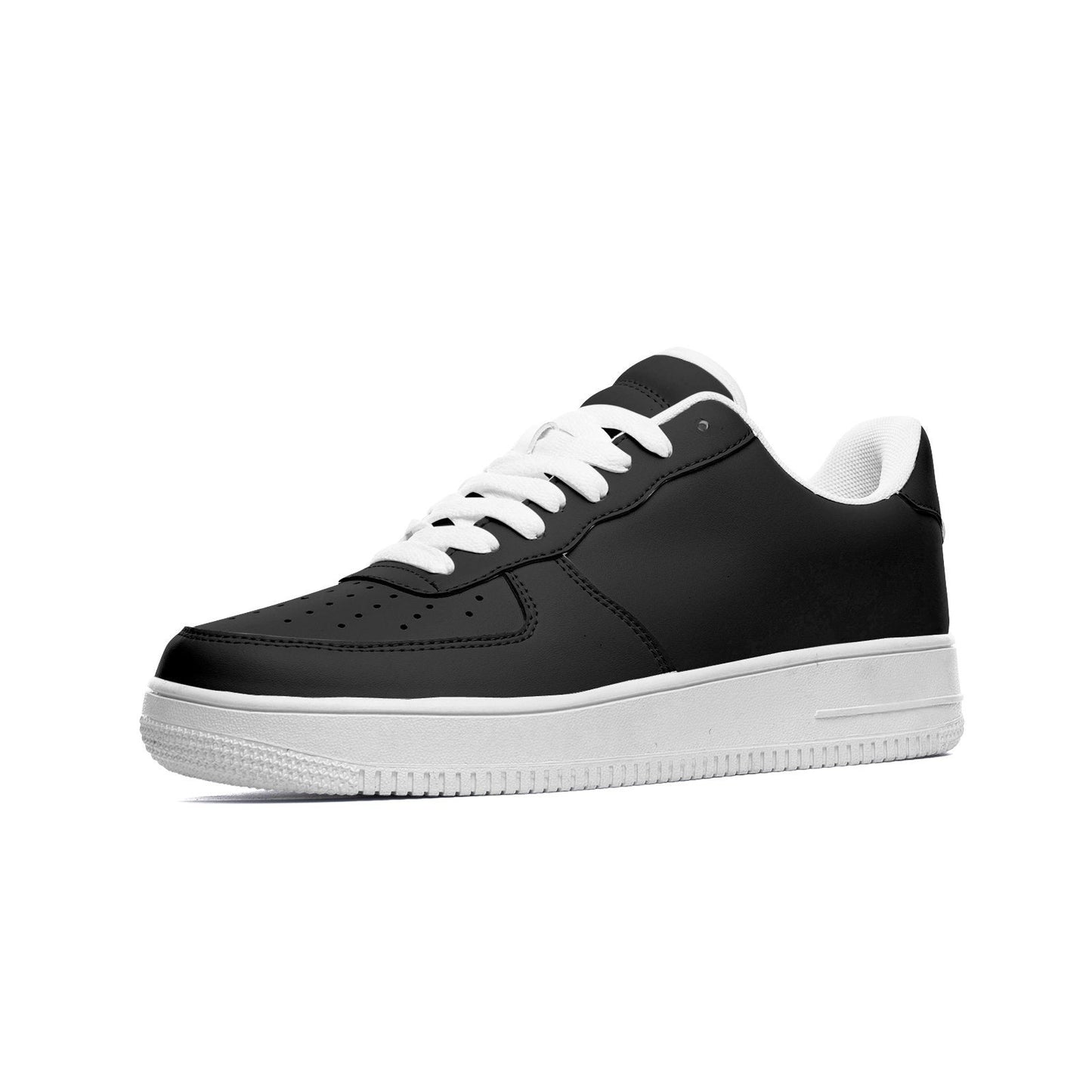 Unisex Low Top Black Leather Sneakers