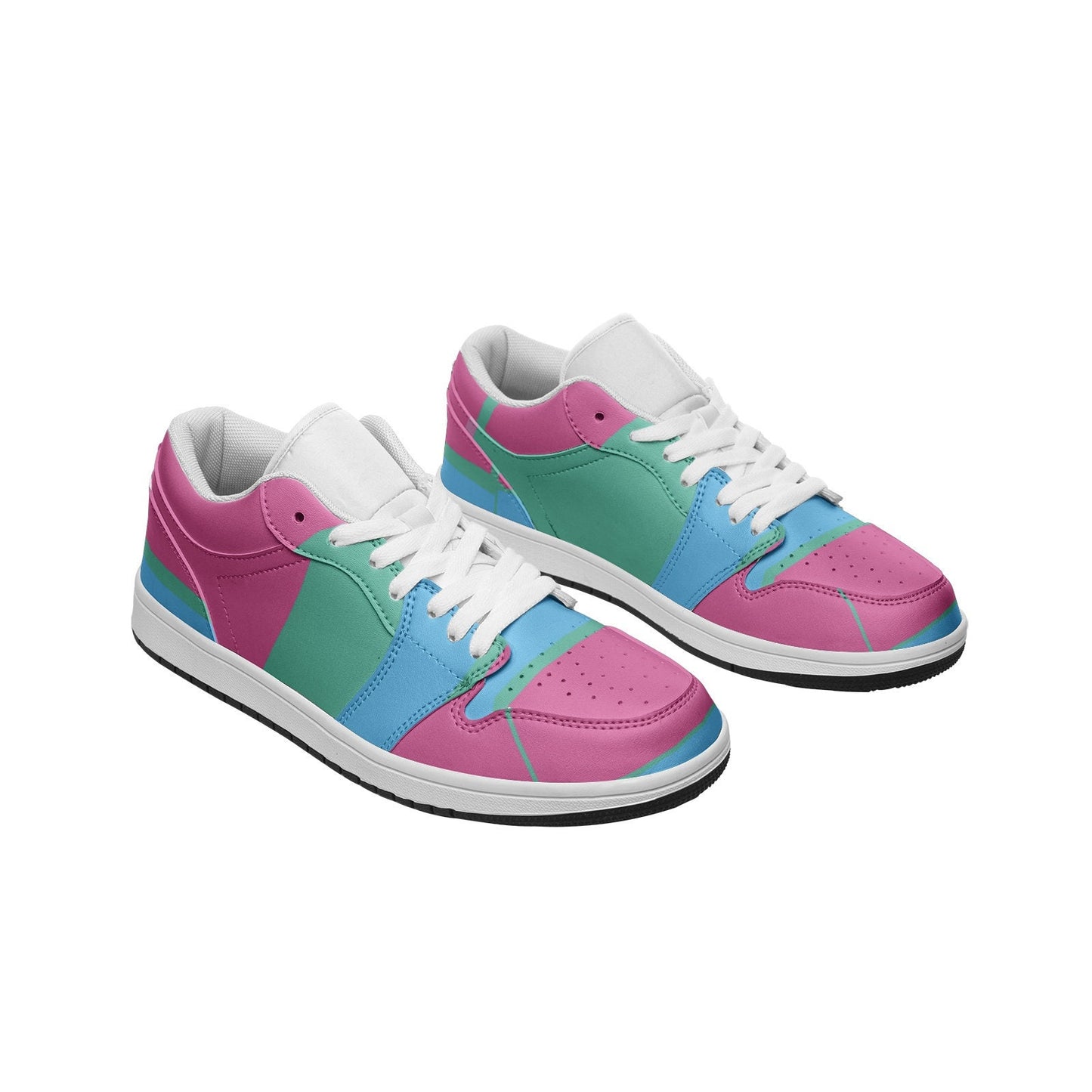 Unisex Low Top Multi Color Leather Sneakers