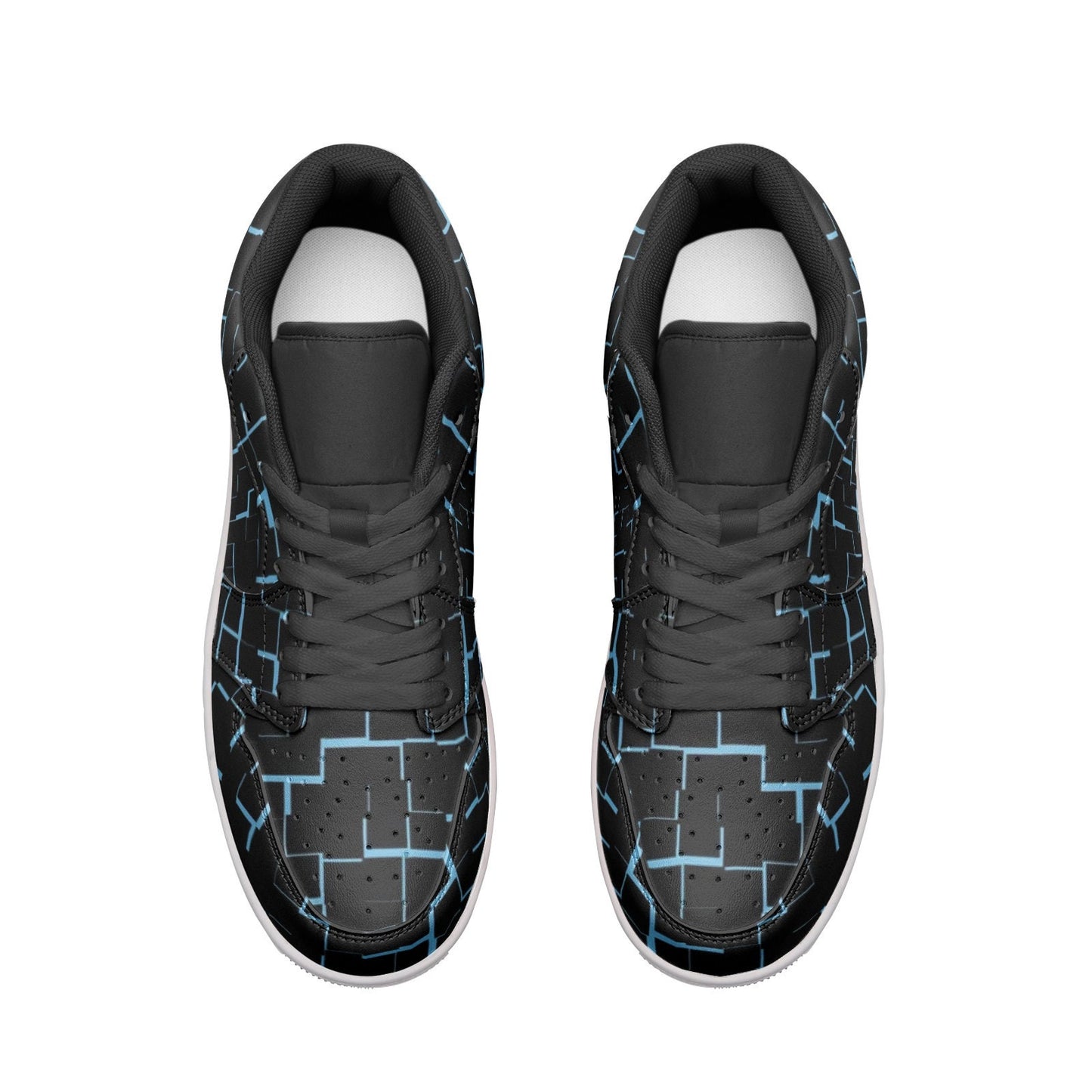 Unisex Low Top Black Leather Sneakers