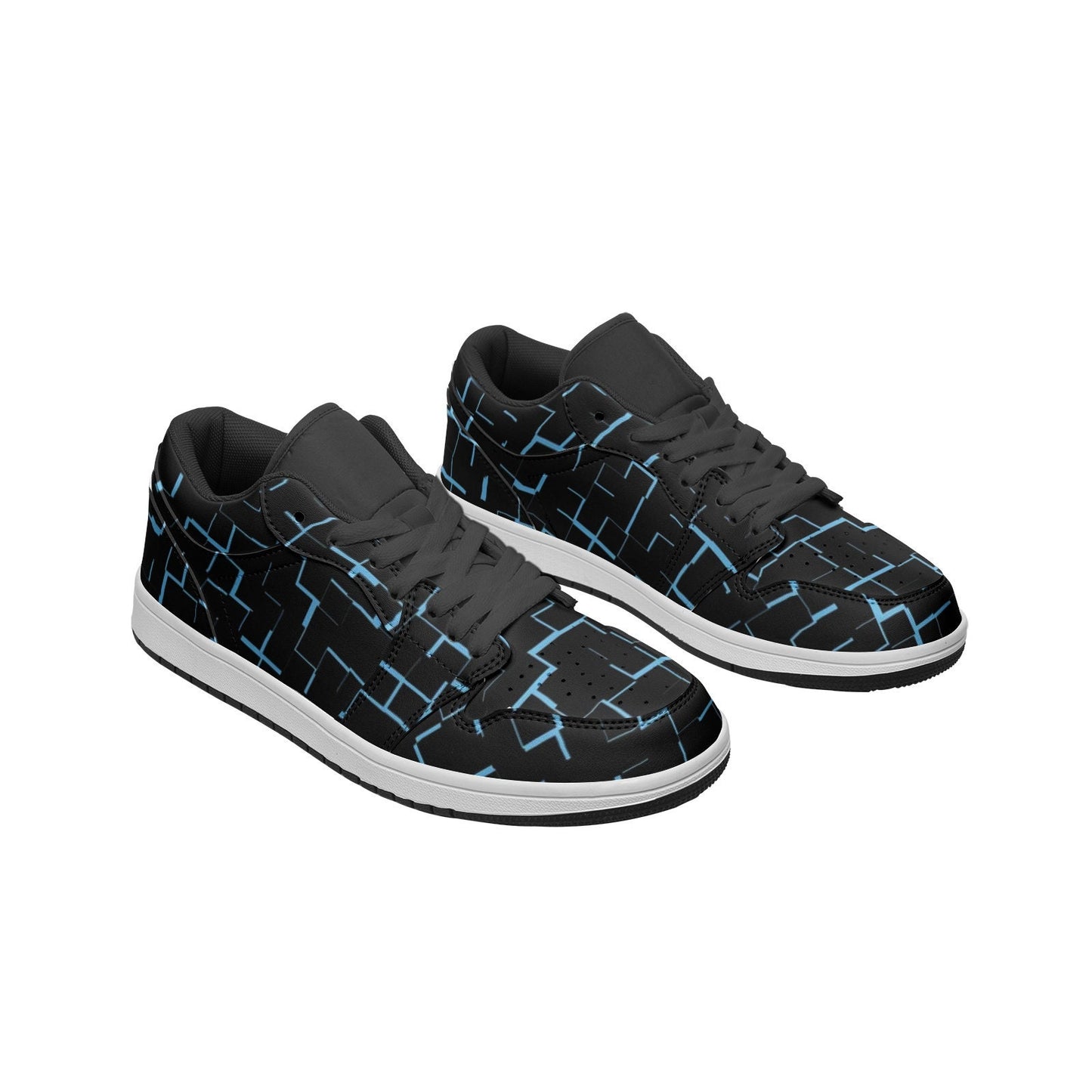 Unisex Low Top Black Leather Sneakers