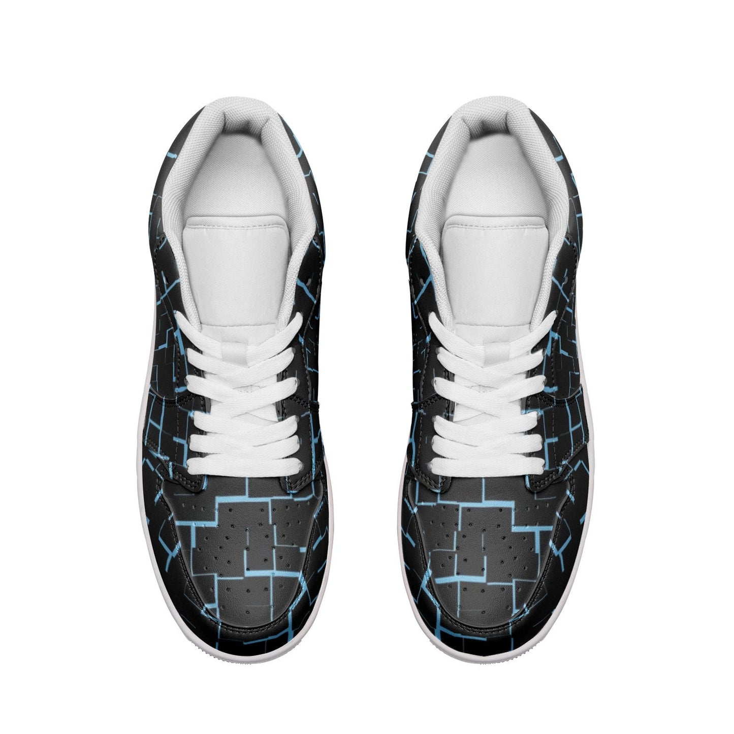 Unisex Low Top Black Leather Sneakers