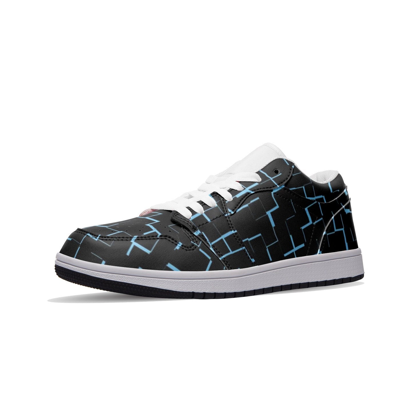 Unisex Low Top Black Leather Sneakers