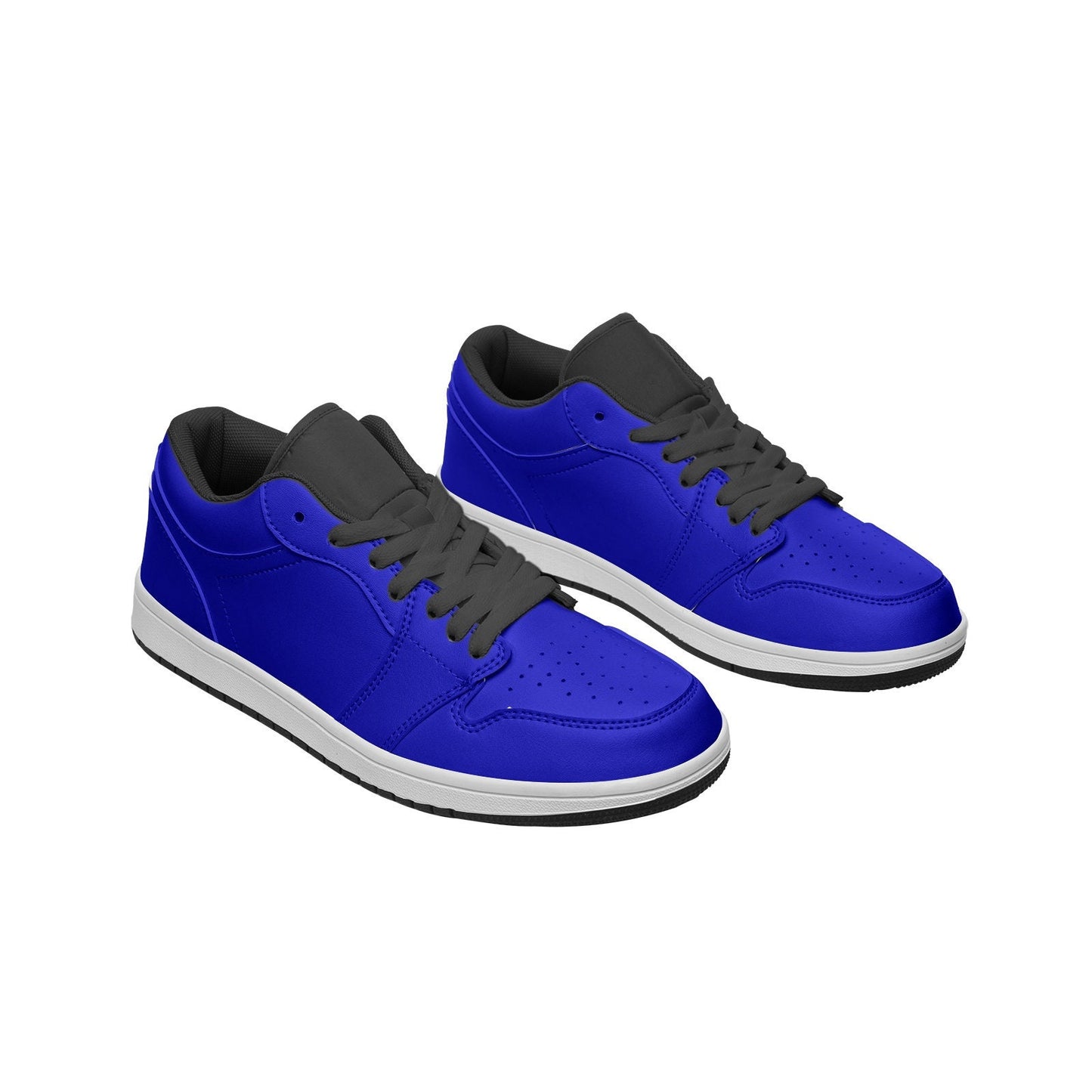 Unisex Low Top Blue Leather Sneakers