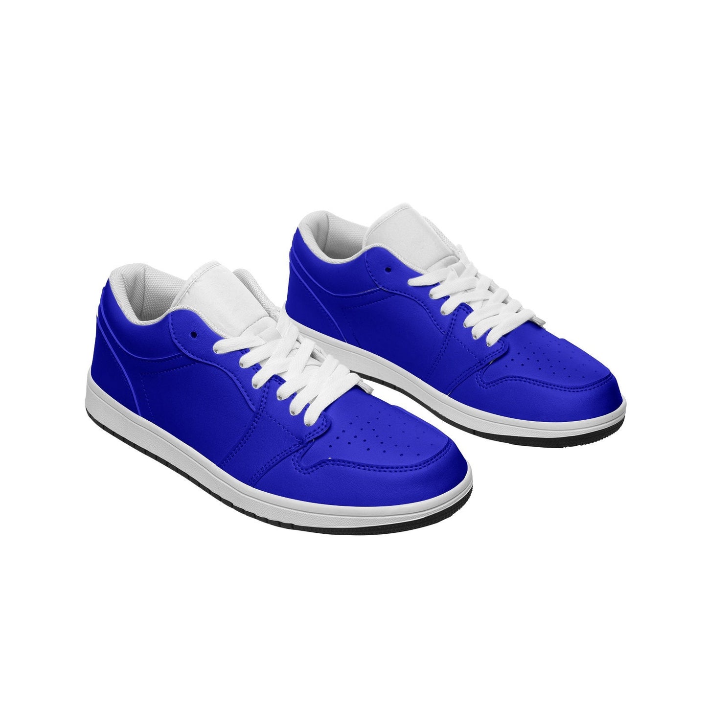 Unisex Low Top Blue Leather Sneakers