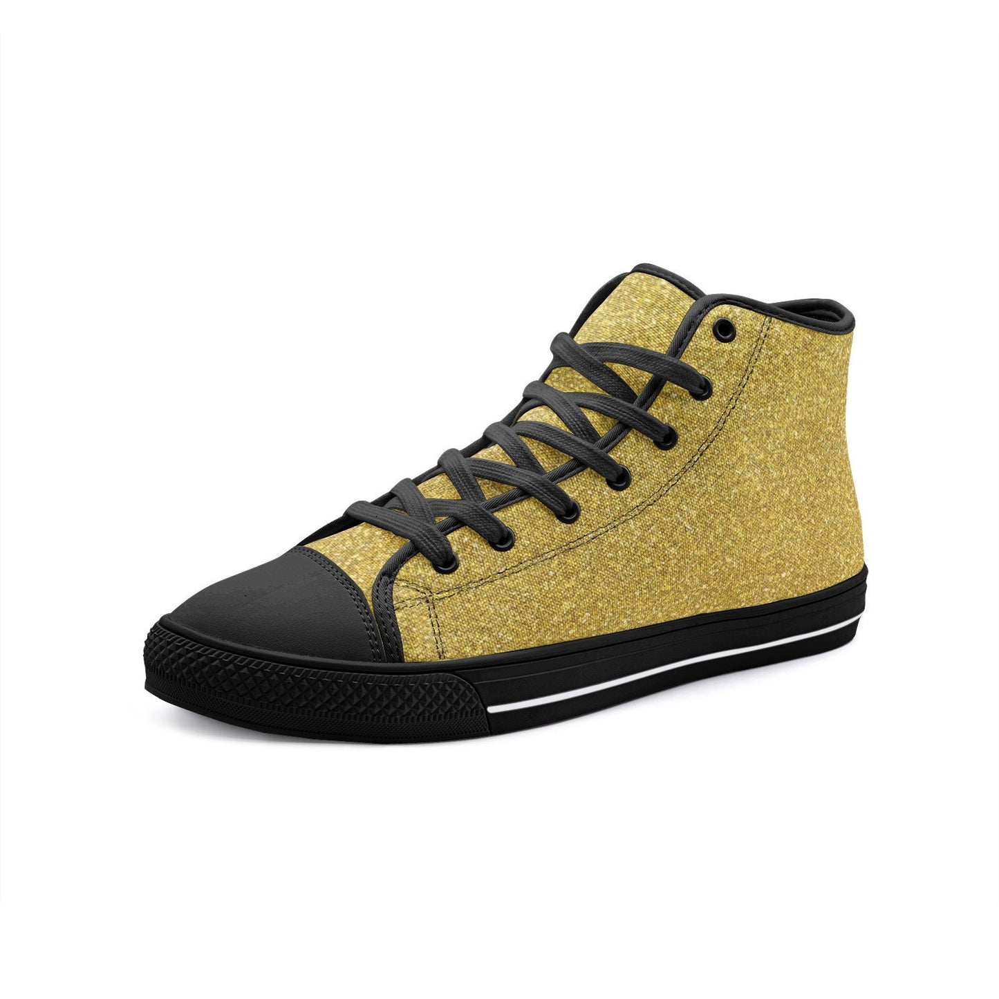 Unisex High Top Gold Color Canvas Shoes