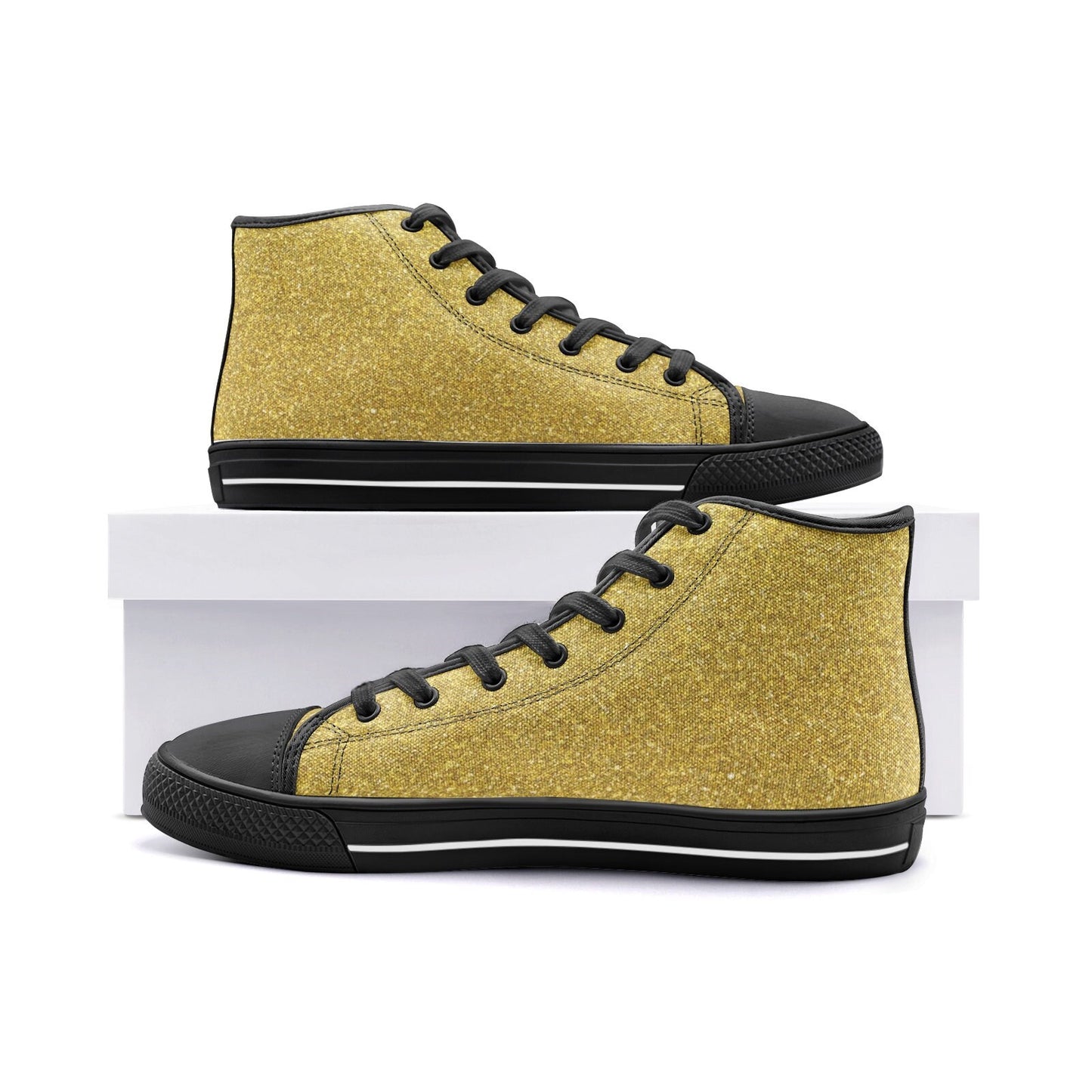 Unisex High Top Gold Color Canvas Shoes