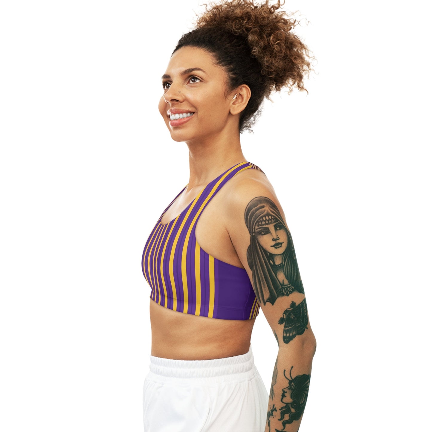 Purple And Gold Sports Bras