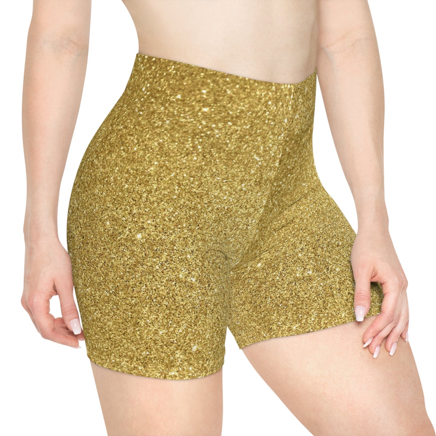 Women's Gold Color Biker Shorts
