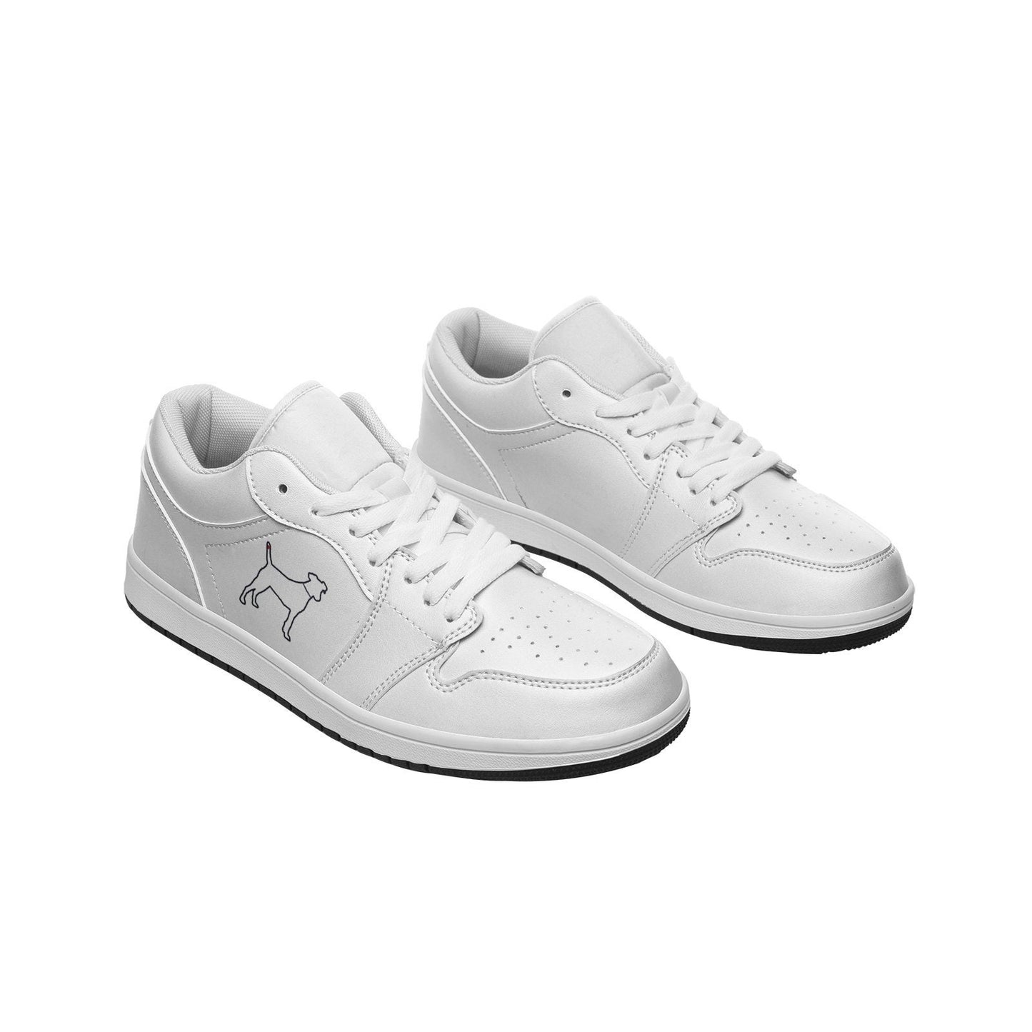 Black Dog Lover's Leather Sneakers