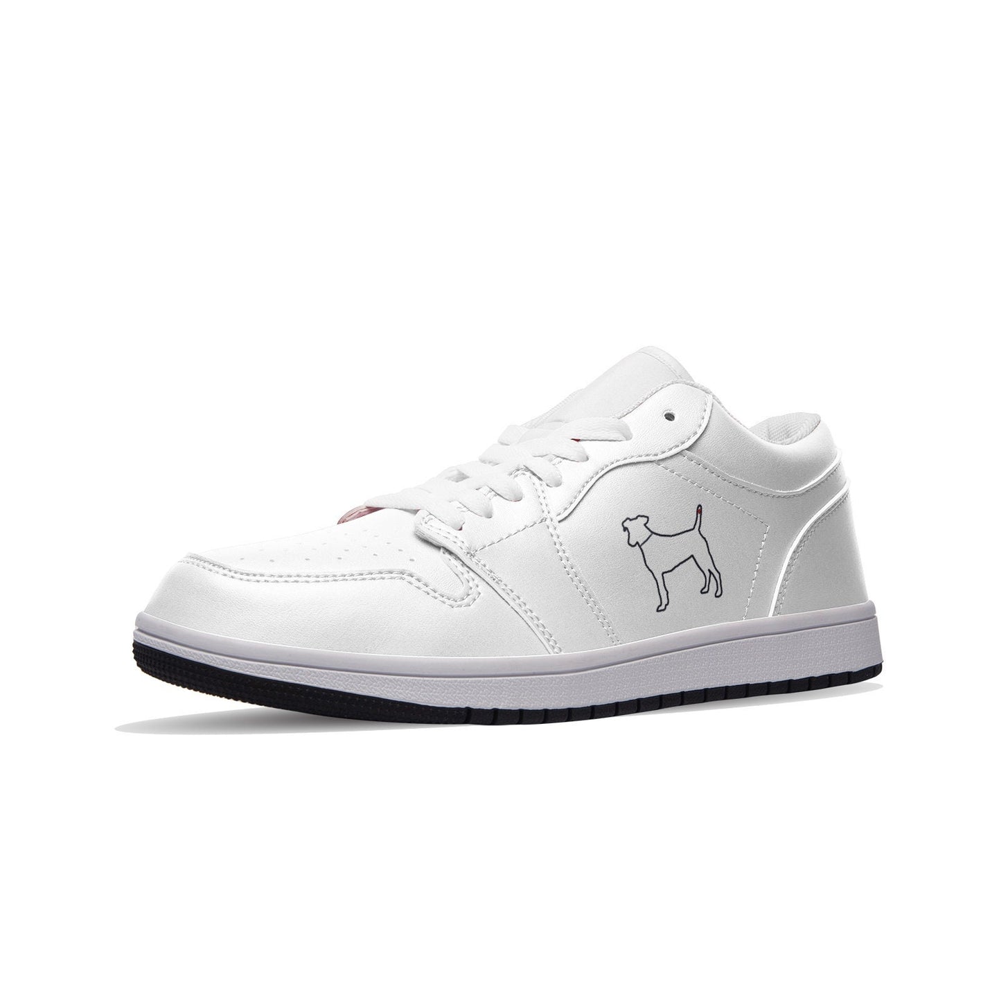 Black Dog Lover's Leather Sneakers