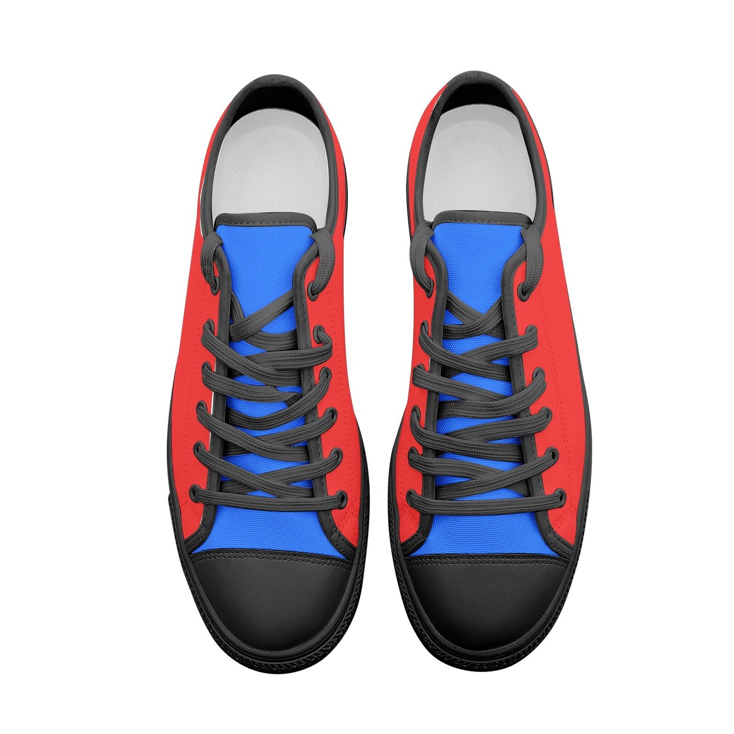Red and Blue Low Top Canvas Shoes