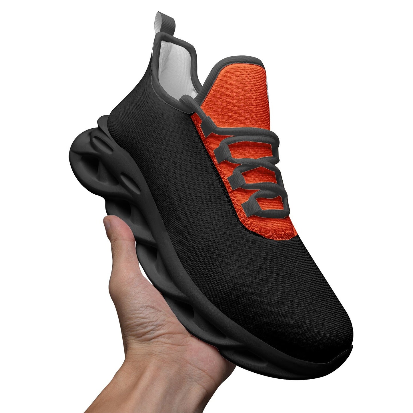 Unisex Bounce Mesh Orange and Black Sneakers