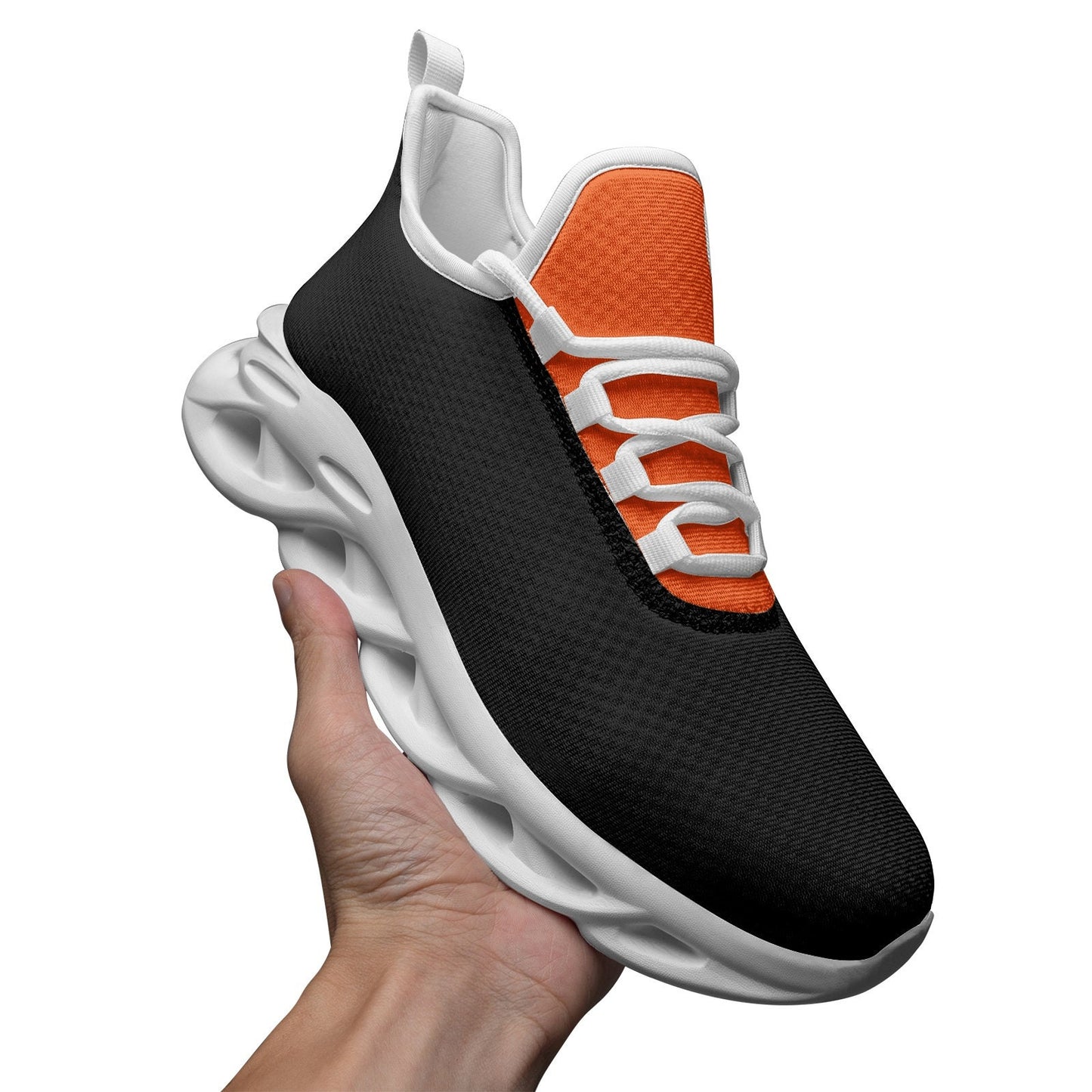 Unisex Bounce Mesh Orange and Black Sneakers