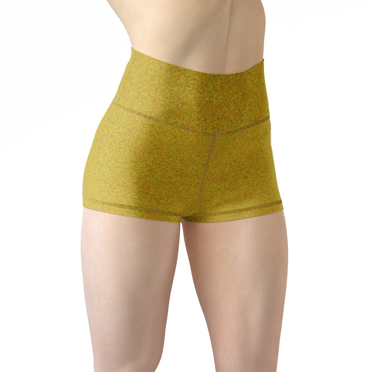 Women's Gold Color Yoga Shorts