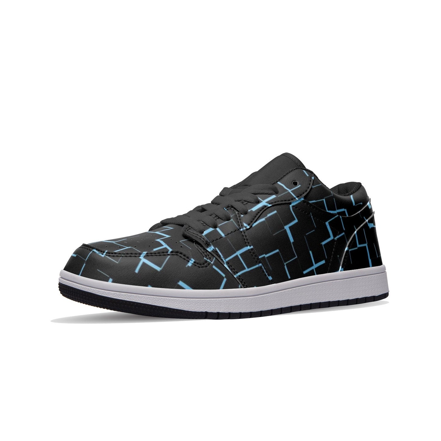 Unisex Low Top Black Leather Sneakers