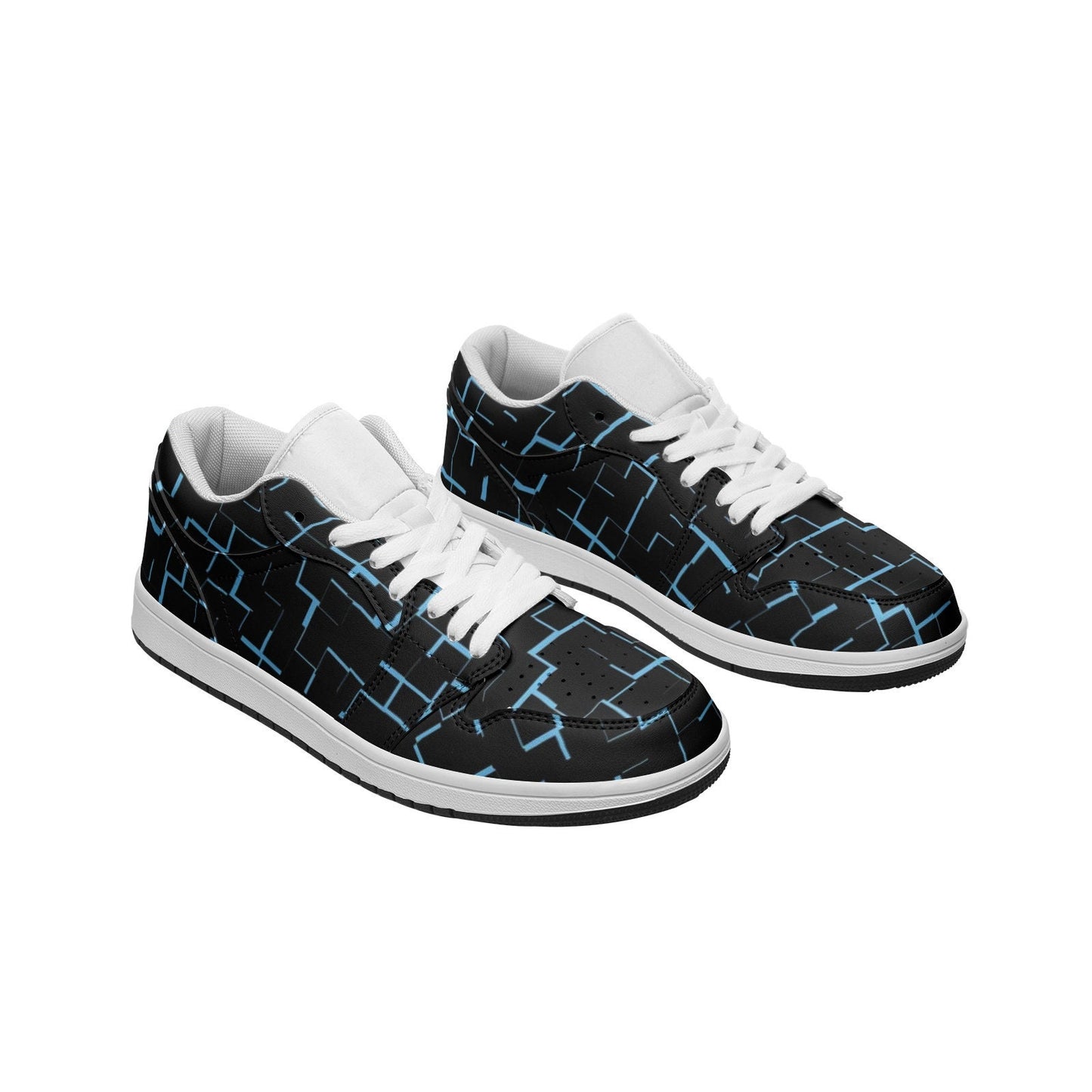 Unisex Low Top Black Leather Sneakers