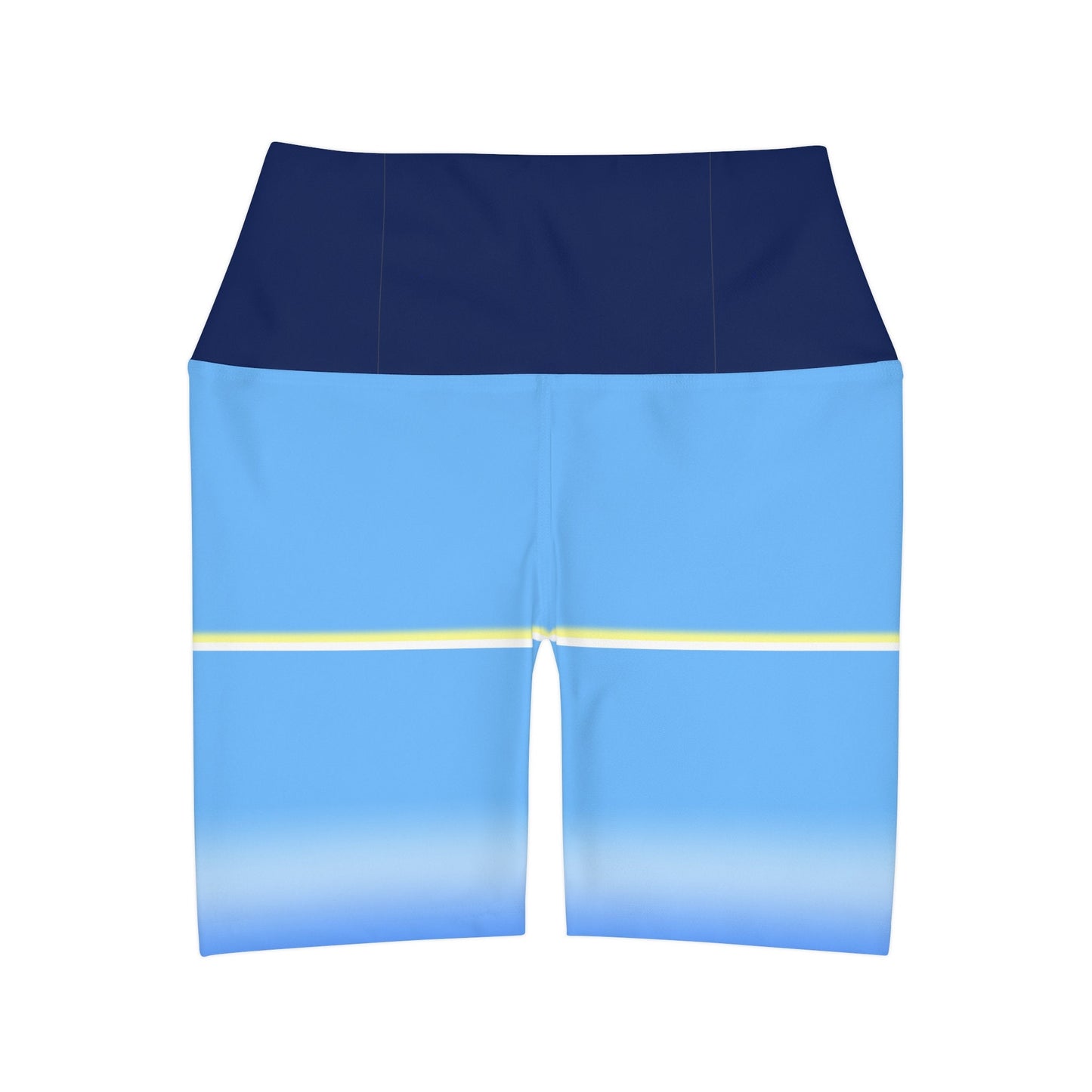 High Waisted Blue Yoga Shorts