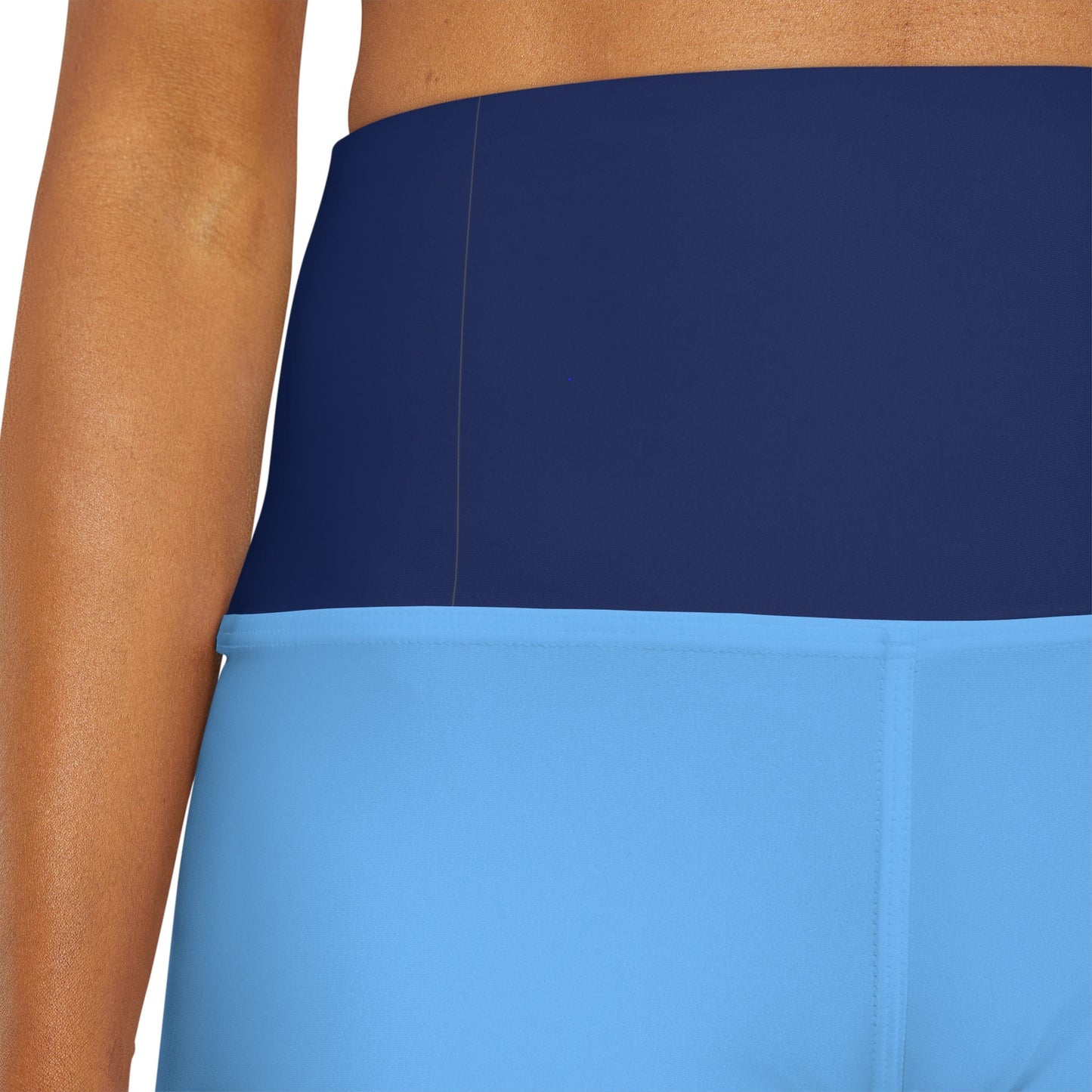 High Waisted Blue Yoga Shorts