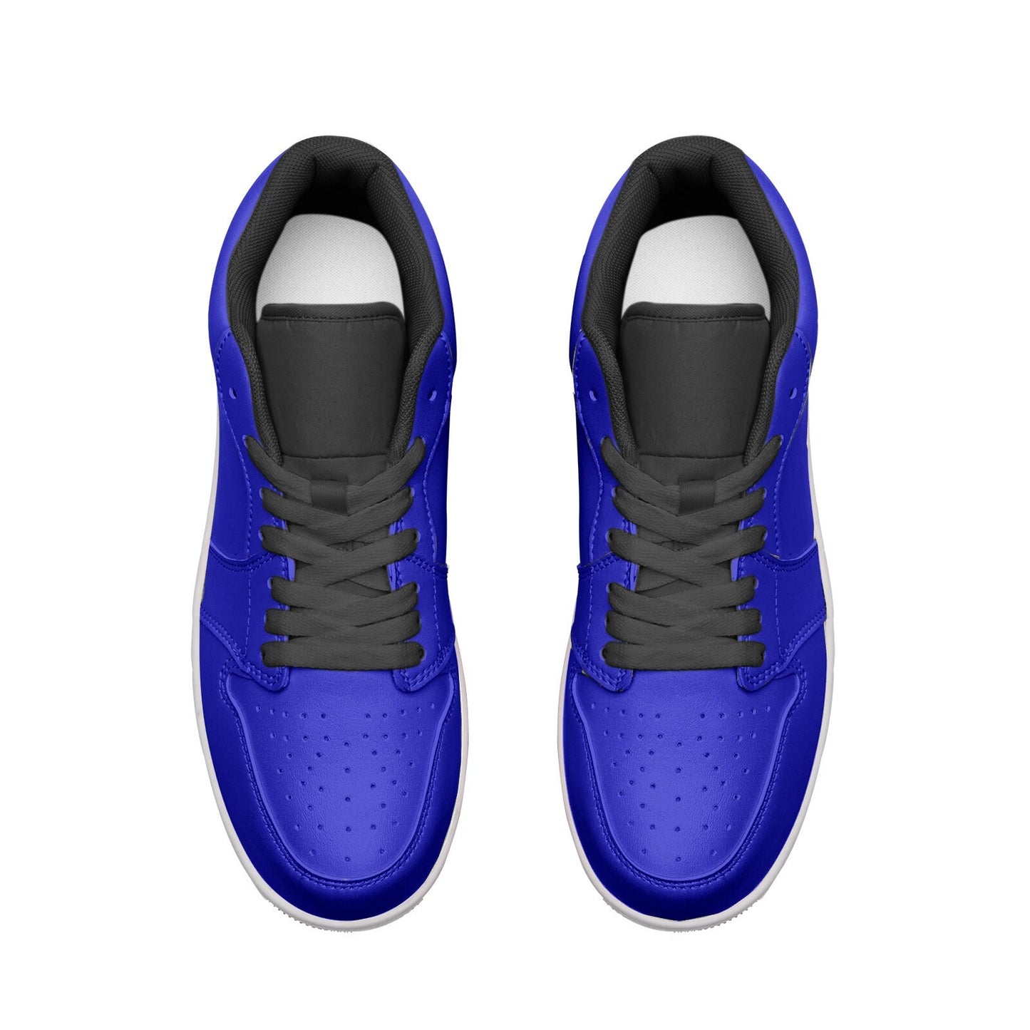 Unisex Low Top Blue Leather Sneakers